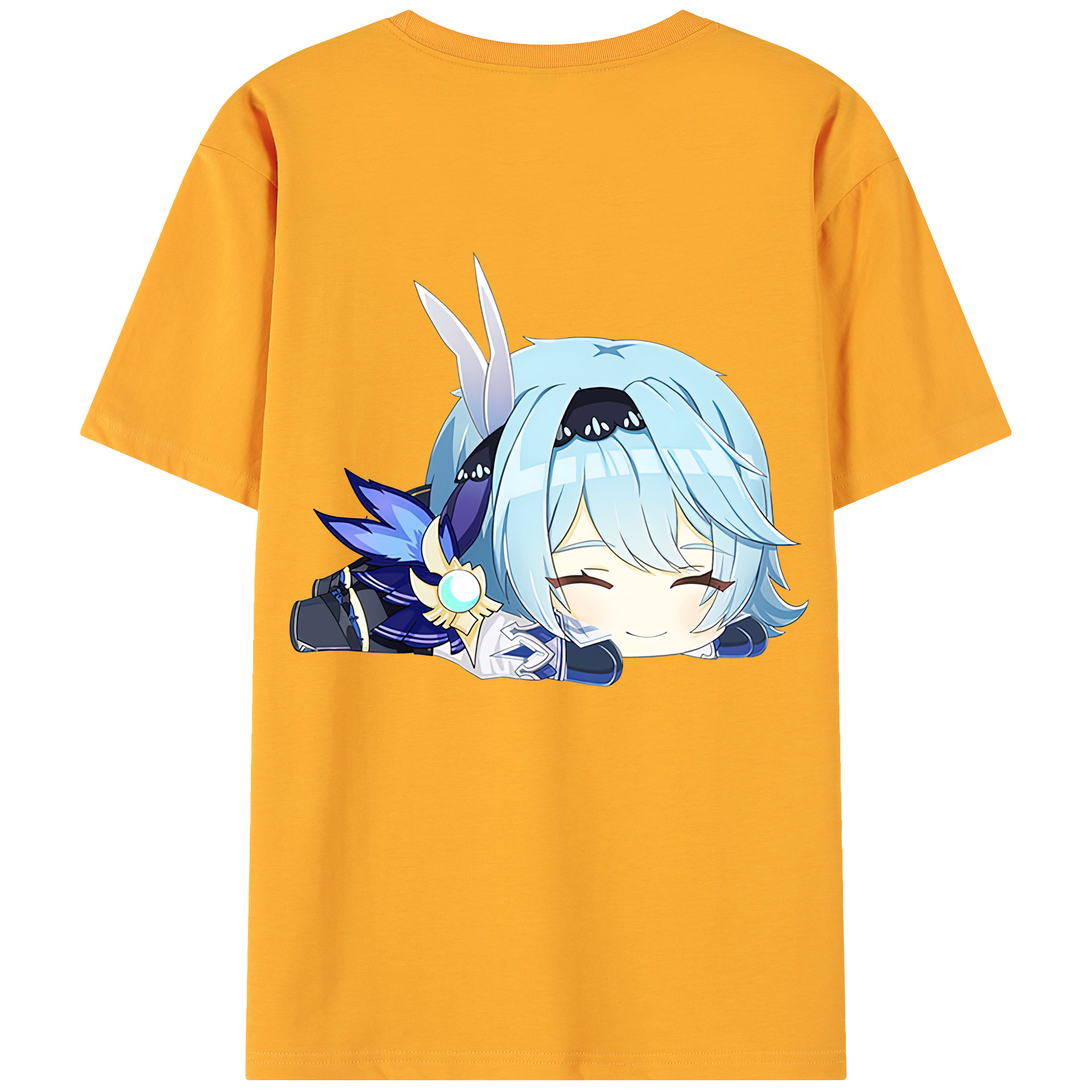 げんし神 优菈 ゆうら genshin Yūra 綿100％ メンズ半袖Tシャツ（バックプリント） 通気性