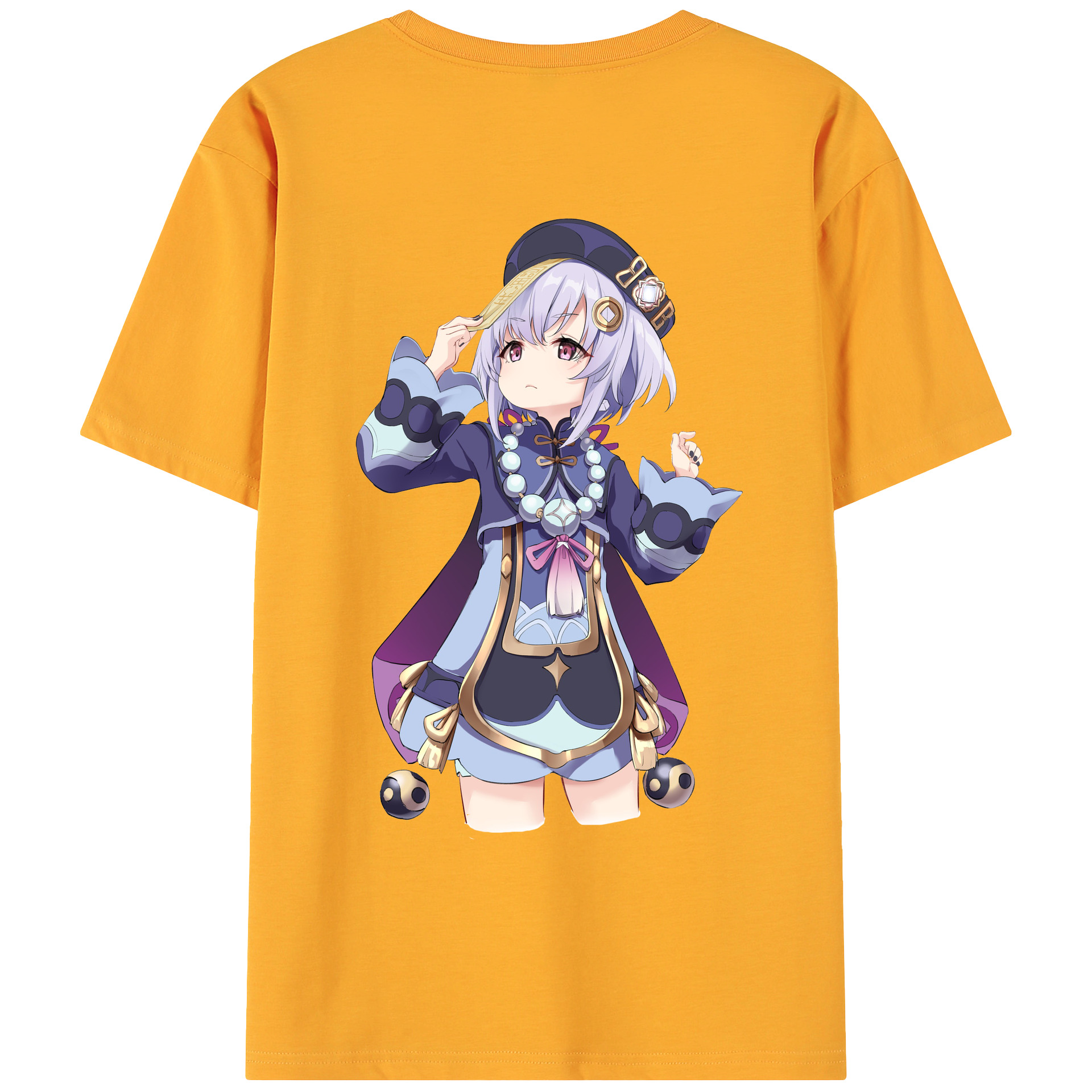 げんし神 七七 なな  genshin Nana 綿100％ メンズ半袖Tシャツ（バックプリント） 通気性
