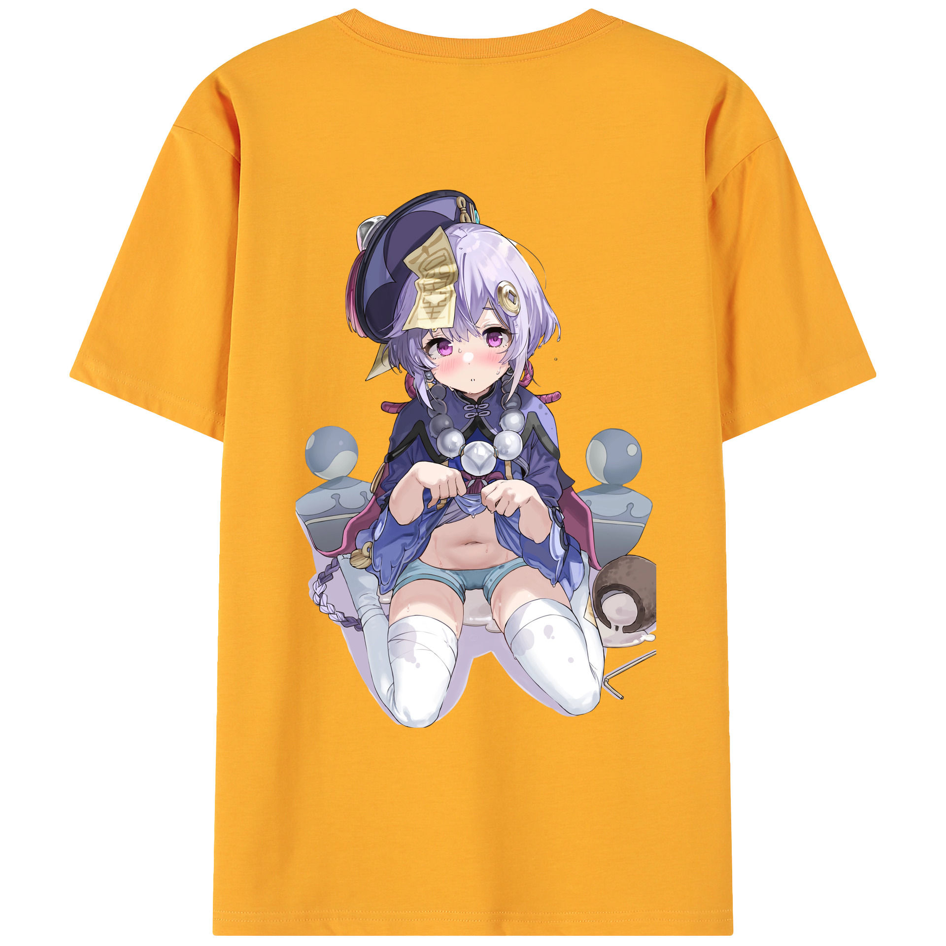 げんし神 七七 なな  genshin Nana 綿100％ メンズ半袖Tシャツ（バックプリント） 通気性