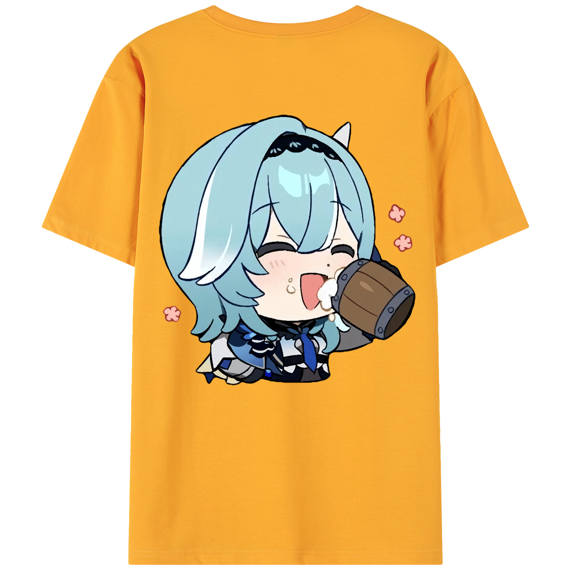 げんし神 优菈 ゆうら genshin Yūra 綿100％ メンズ半袖Tシャツ（バックプリント） 通気性