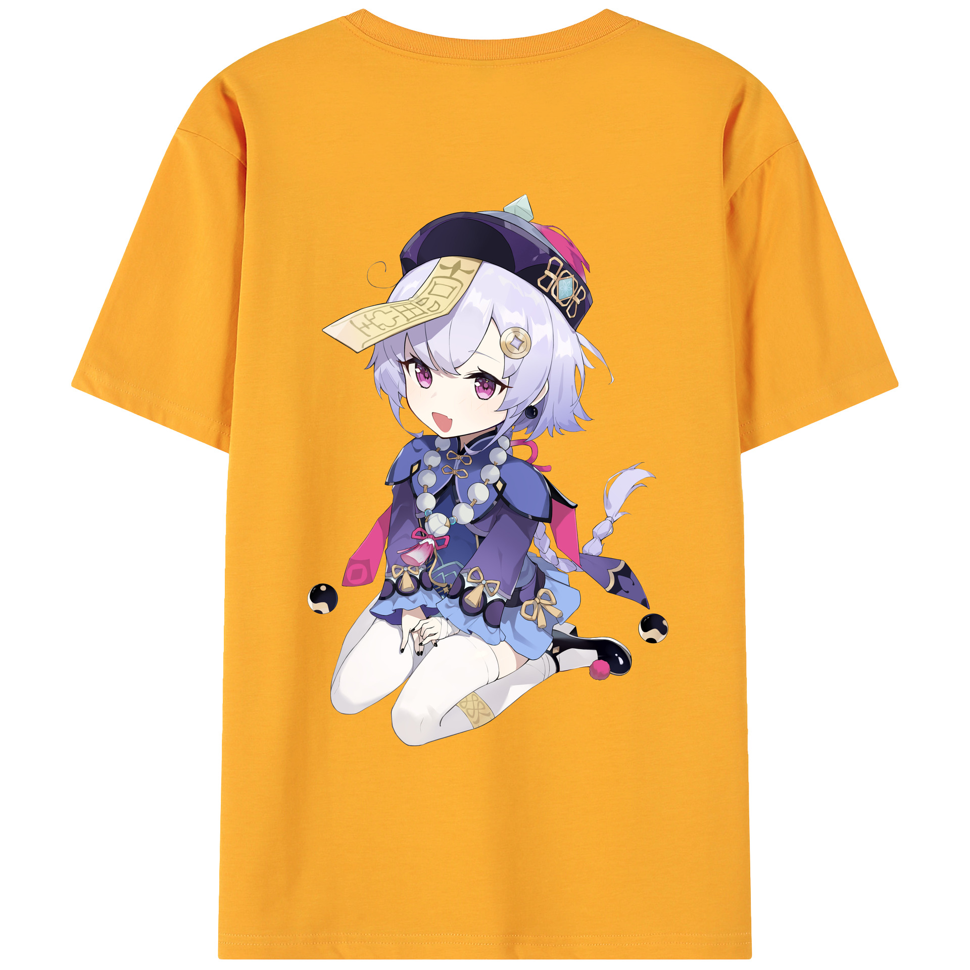 げんし神 七七 なな  genshin Nana 綿100％ メンズ半袖Tシャツ（バックプリント） 通気性