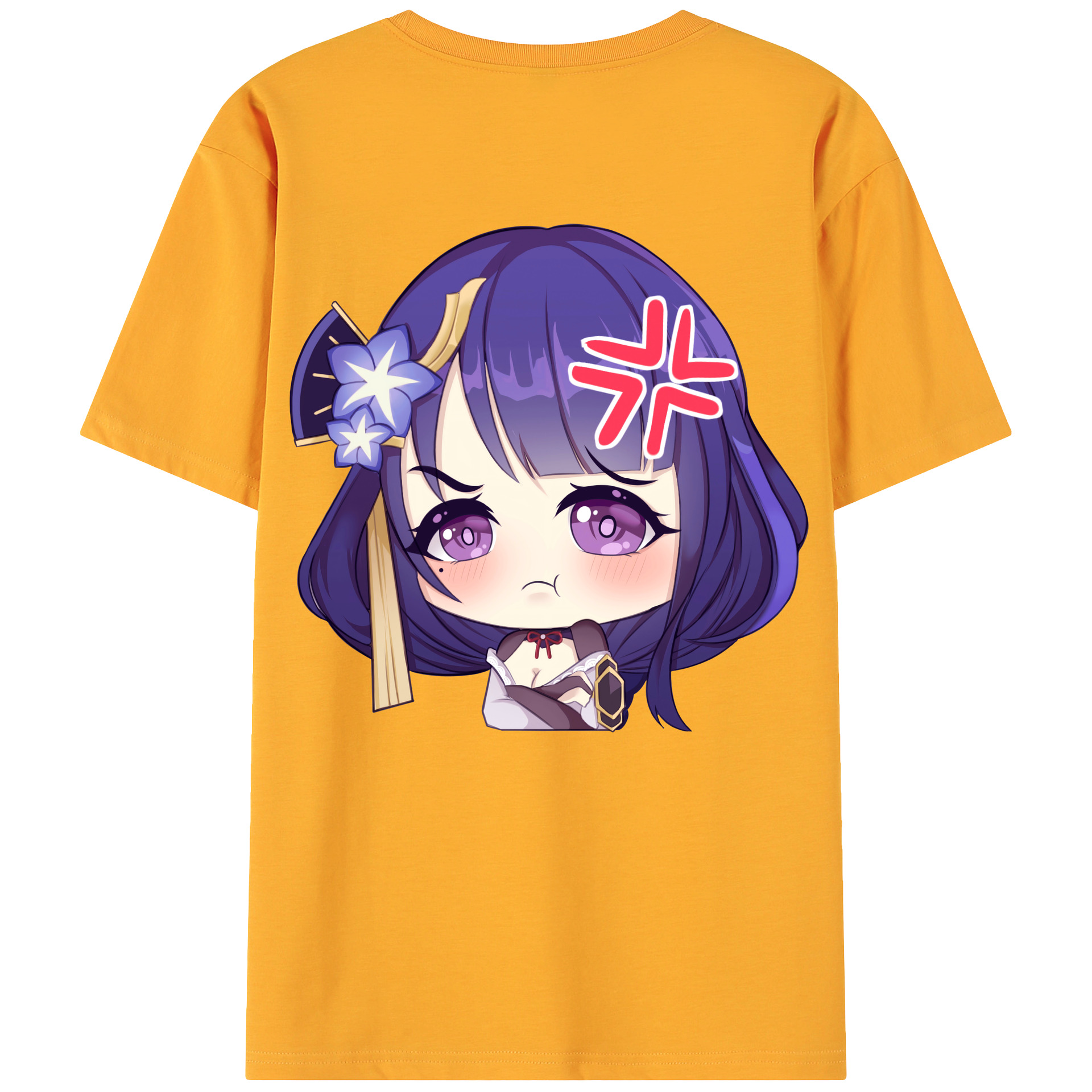 げんし神 雷電将軍 らいでんしょうぐん genshin Raiden Shogun 綿100％ メンズ半袖Tシャツ（バックプリント） 通気性