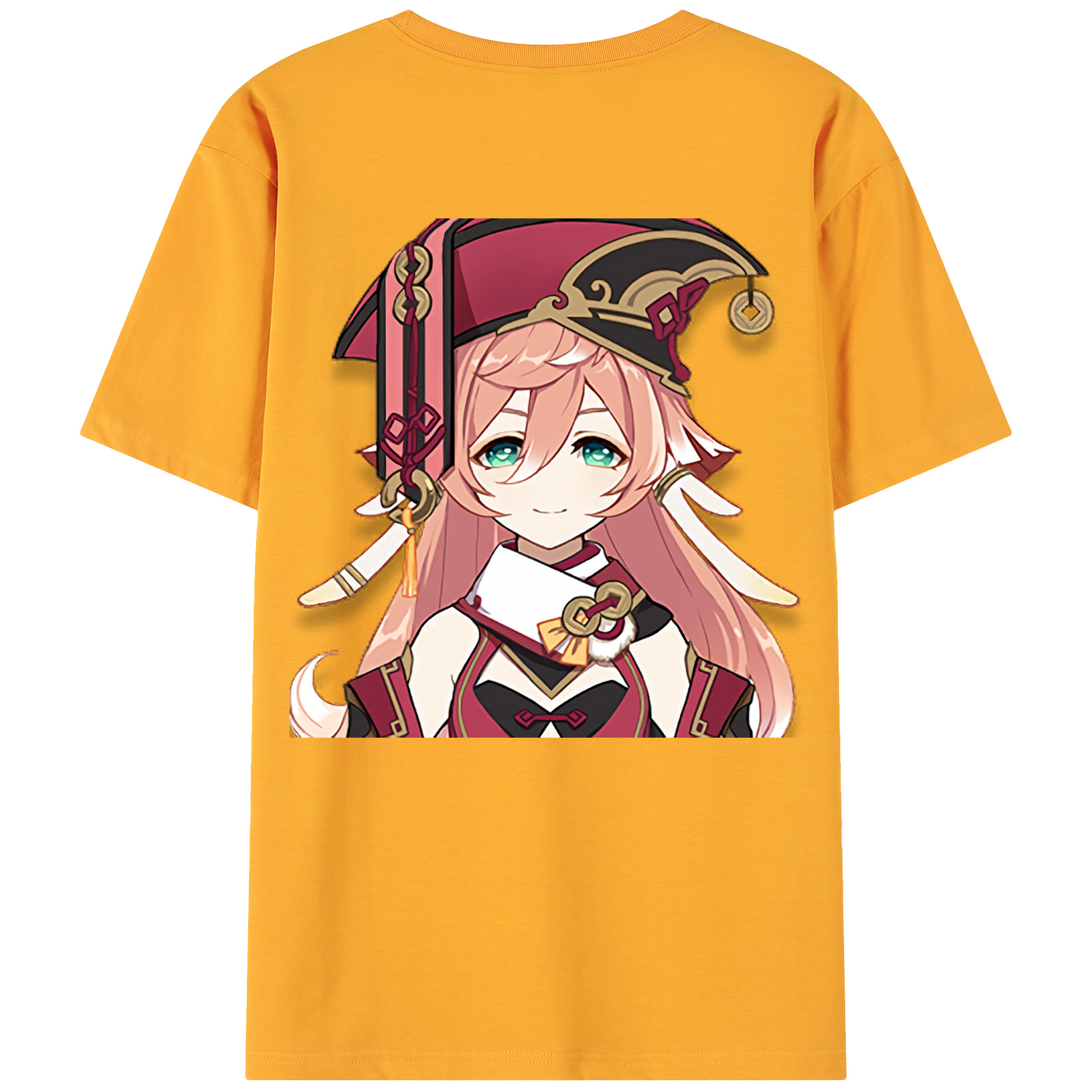 げんし神 ヤンフェイ genshin Yanfei 綿100％ メンズ半袖Tシャツ（バックプリント） 通気性