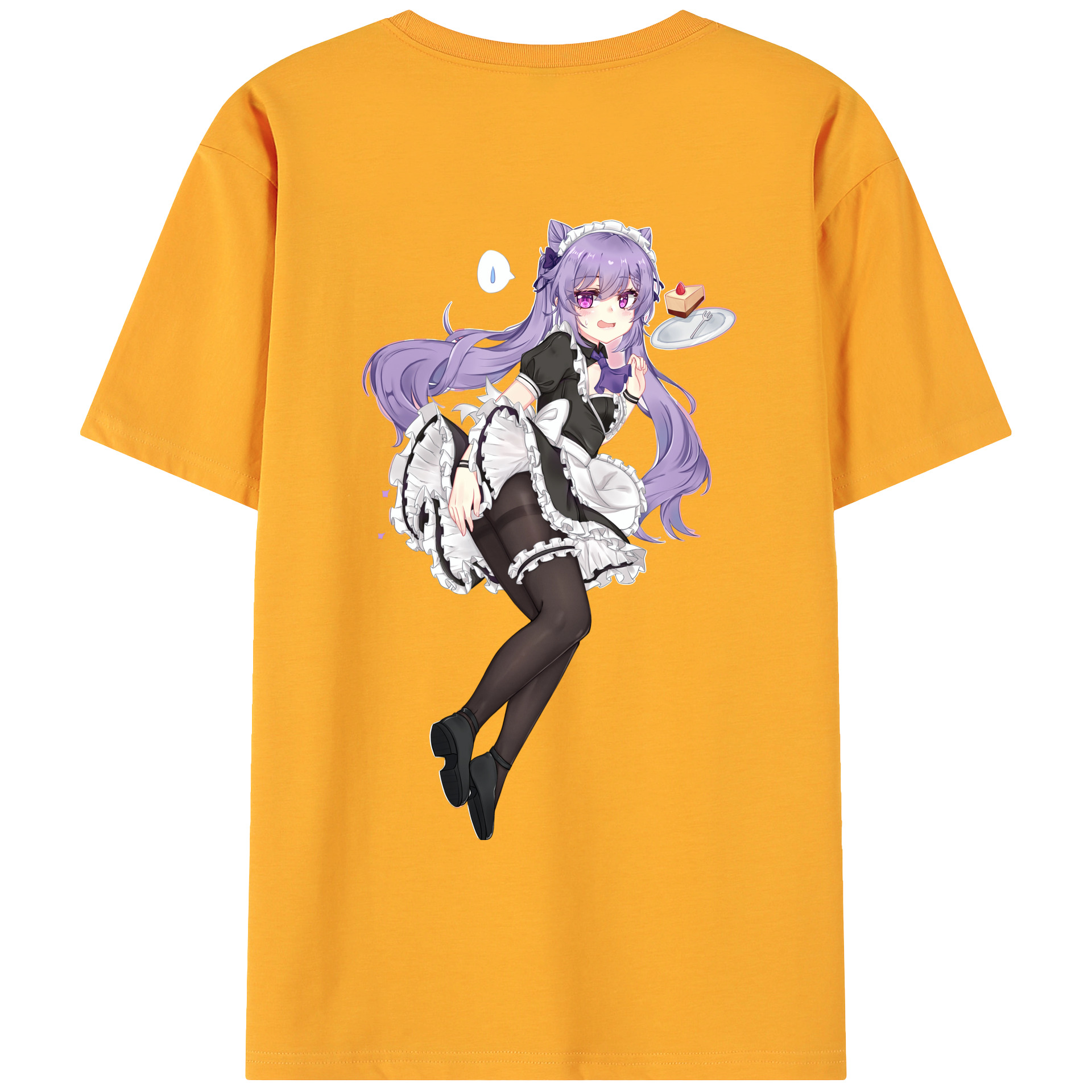 げんし神 刻晴 こくせい genshin Kokusei 綿100％ メンズ半袖Tシャツ（バックプリント） 通気性