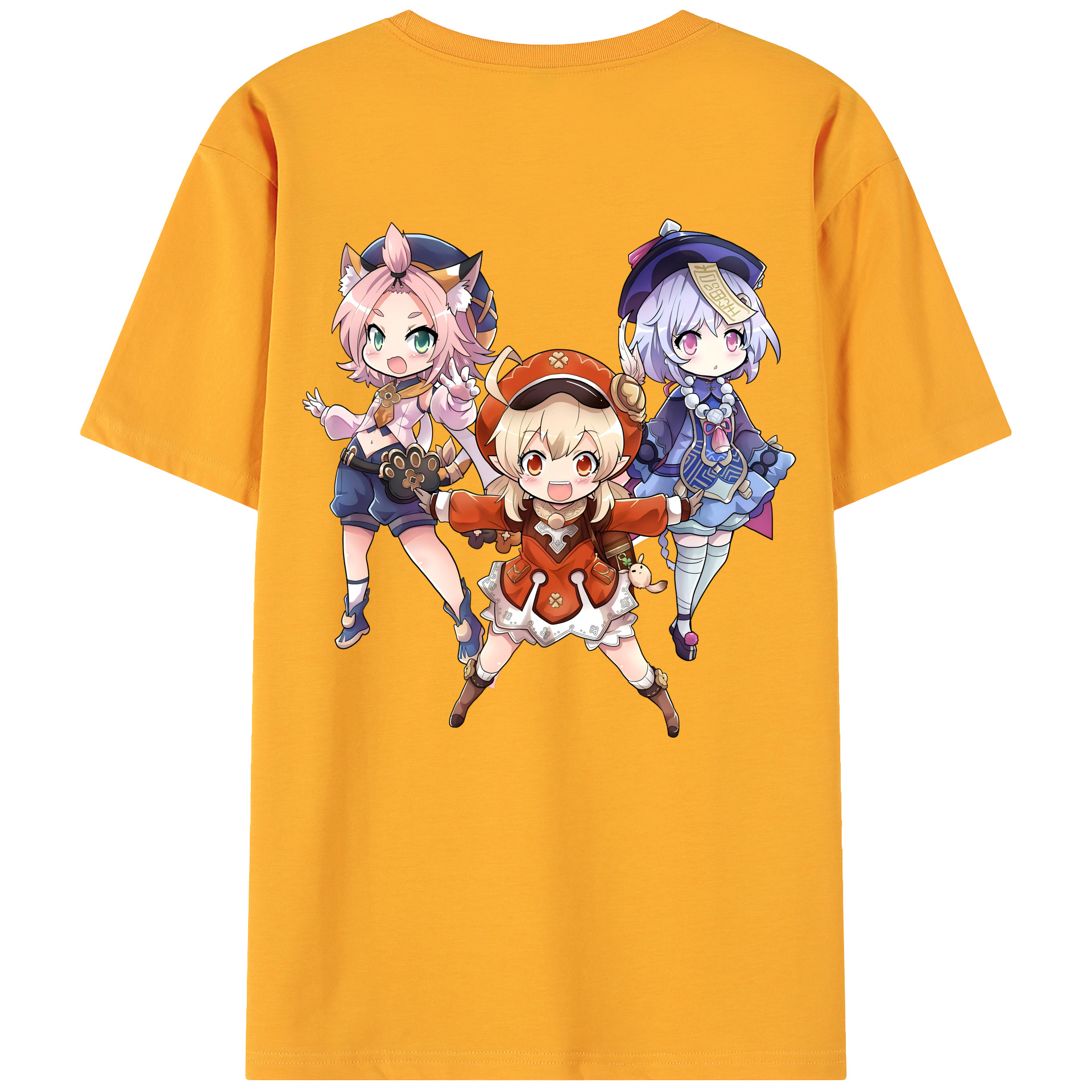 げんし神 七七 なな  genshin Nana 綿100％ メンズ半袖Tシャツ（バックプリント） 通気性
