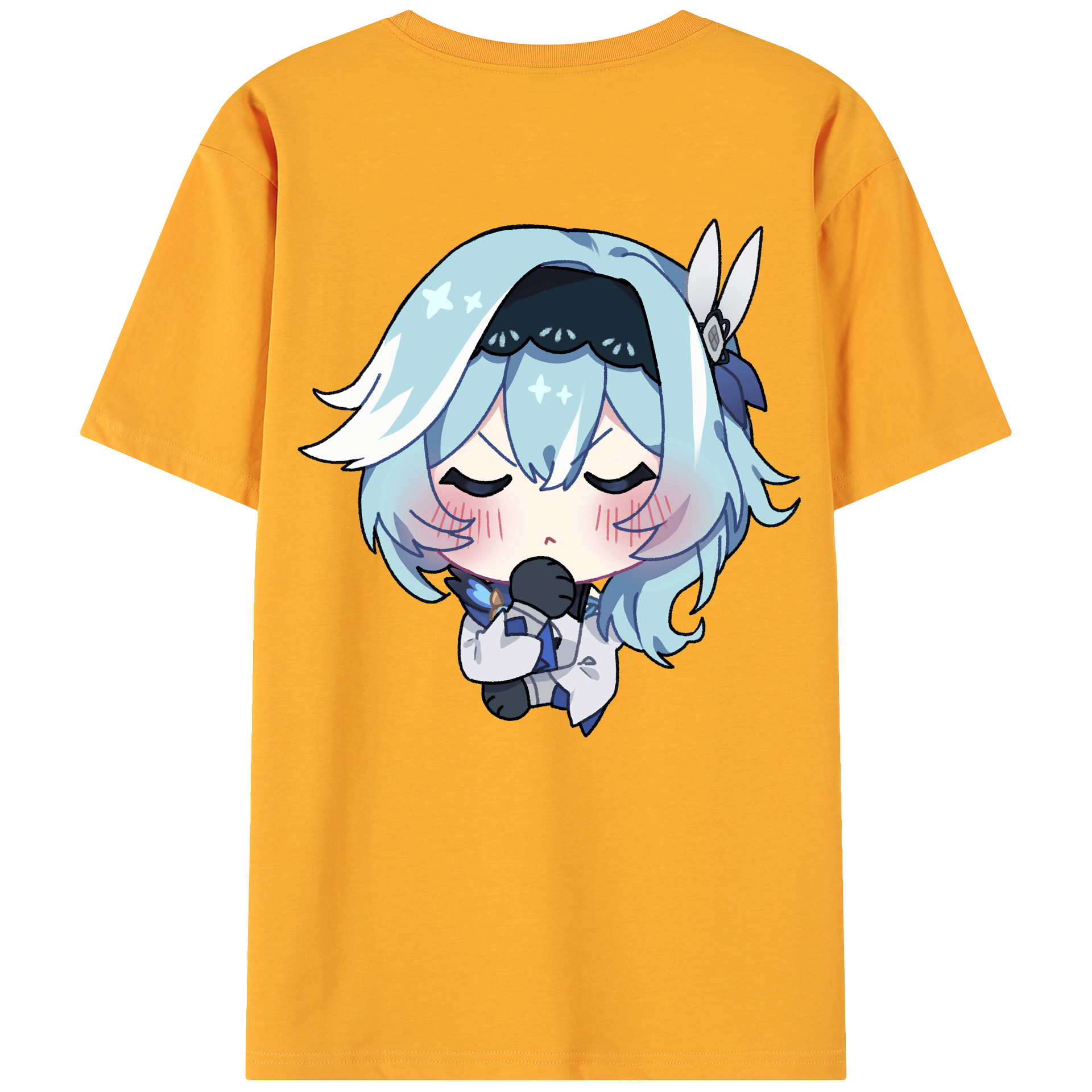 げんし神 优菈 ゆうら genshin Yūra 綿100％ メンズ半袖Tシャツ（バックプリント） 通気性
