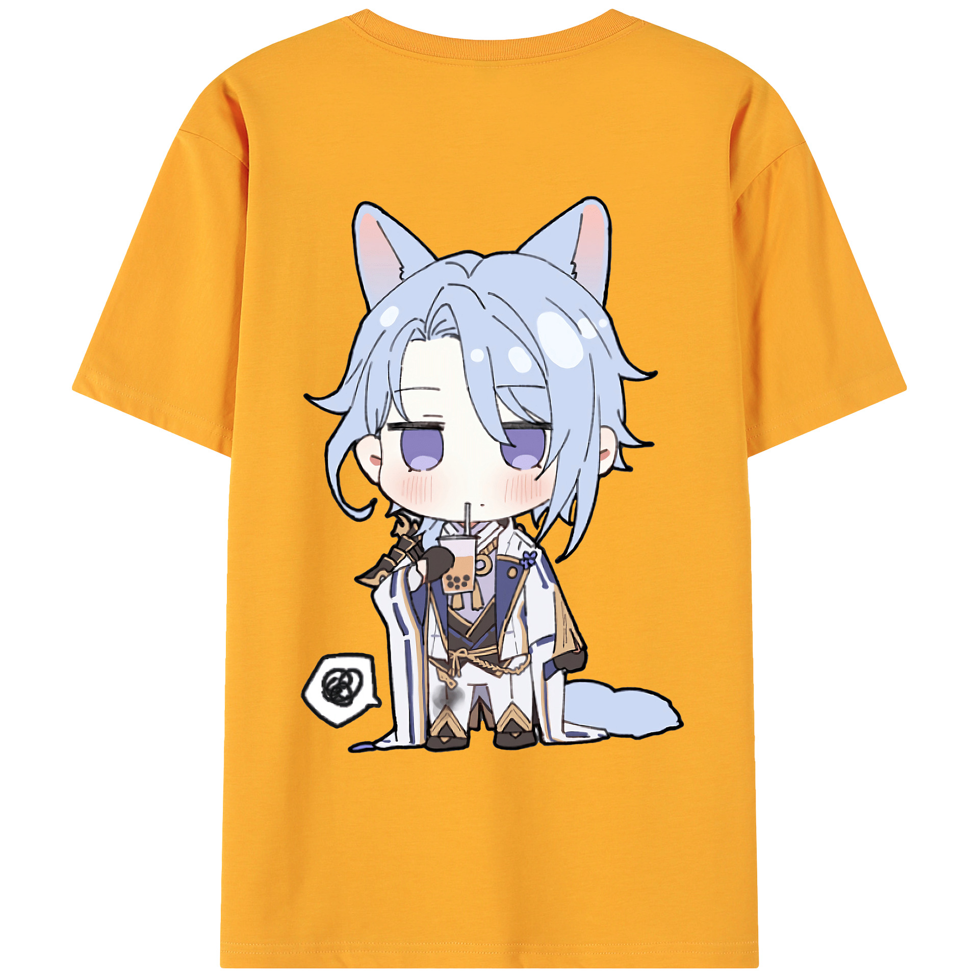 げんし神 神里綾人 かみさとあやと genshin Kamisato Ayato 綿100％ メンズ半袖Tシャツ（バックプリント） 通気性