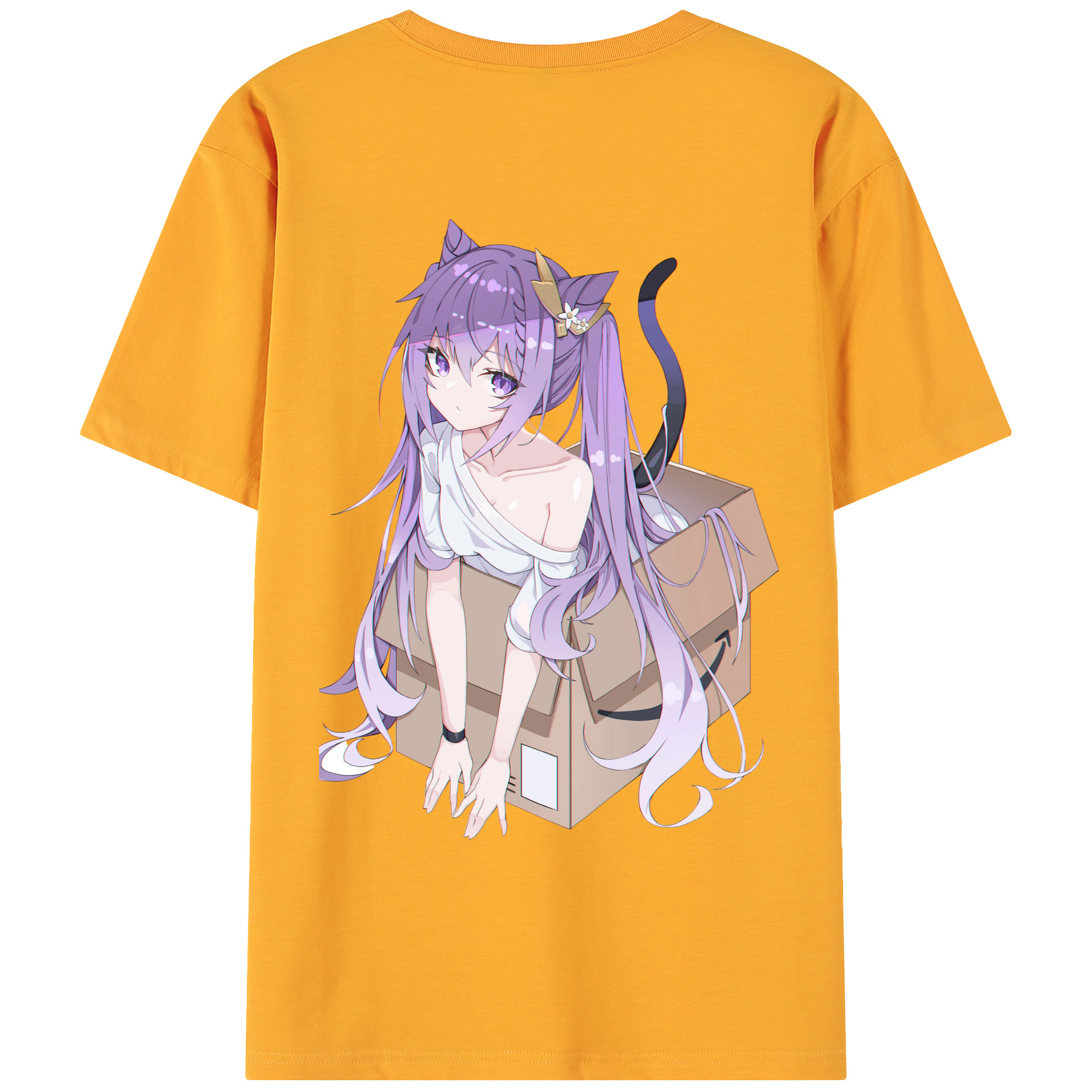 げんし神 刻晴 こくせい genshin Kokusei 綿100％ メンズ半袖Tシャツ（バックプリント） 通気性