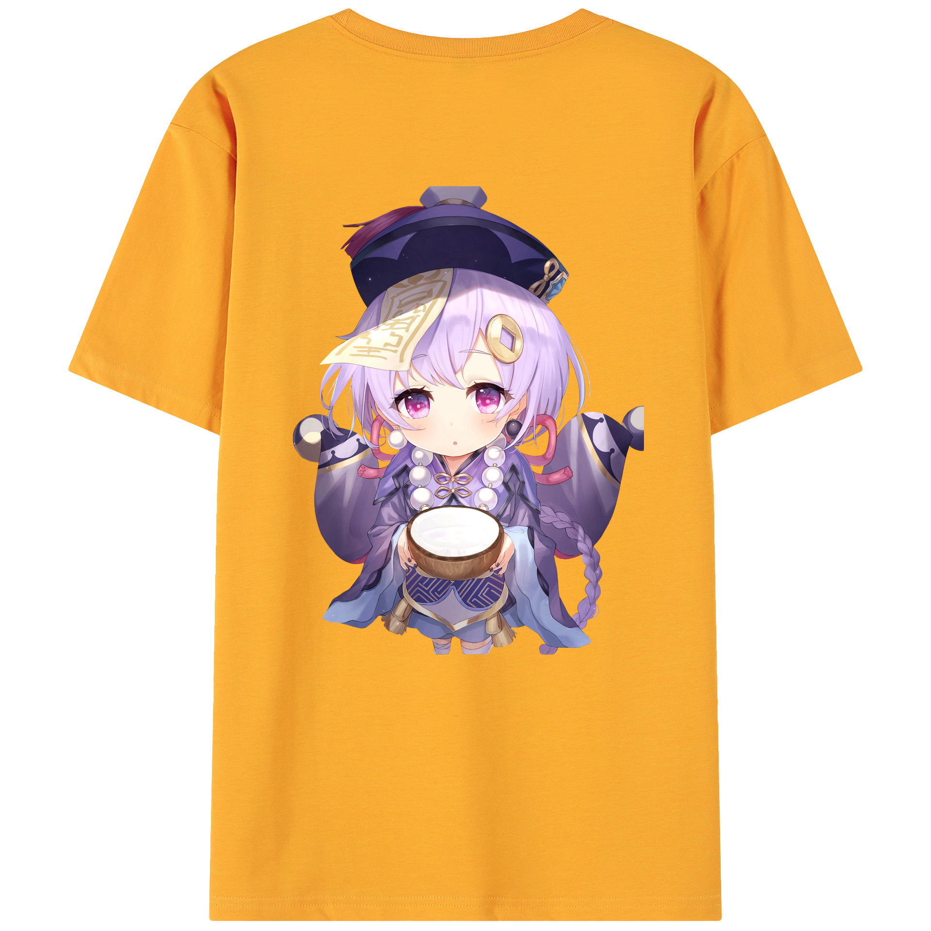 げんし神 七七 なな  genshin Nana 綿100％ メンズ半袖Tシャツ（バックプリント） 通気性