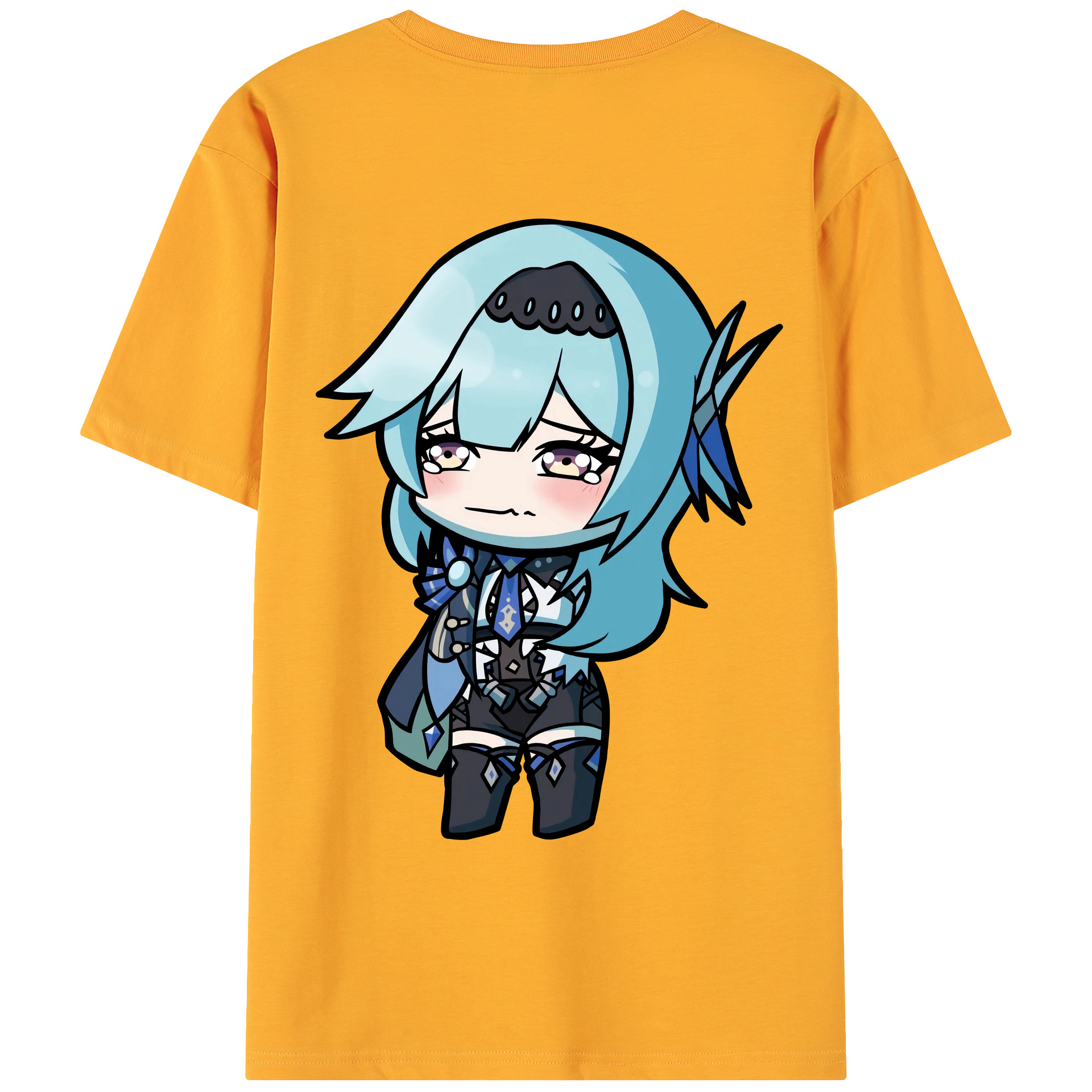 げんし神 优菈 ゆうら genshin Yūra 綿100％ メンズ半袖Tシャツ（バックプリント） 通気性