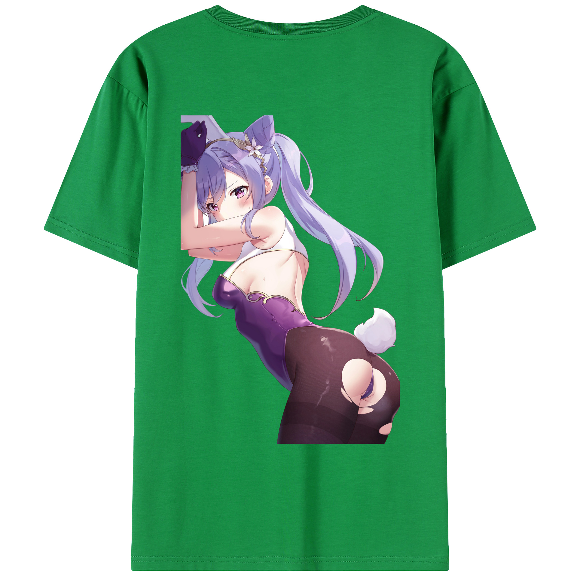 げんし神 刻晴 こくせい genshin Kokusei 綿100％ メンズ半袖Tシャツ（バックプリント） 通気性