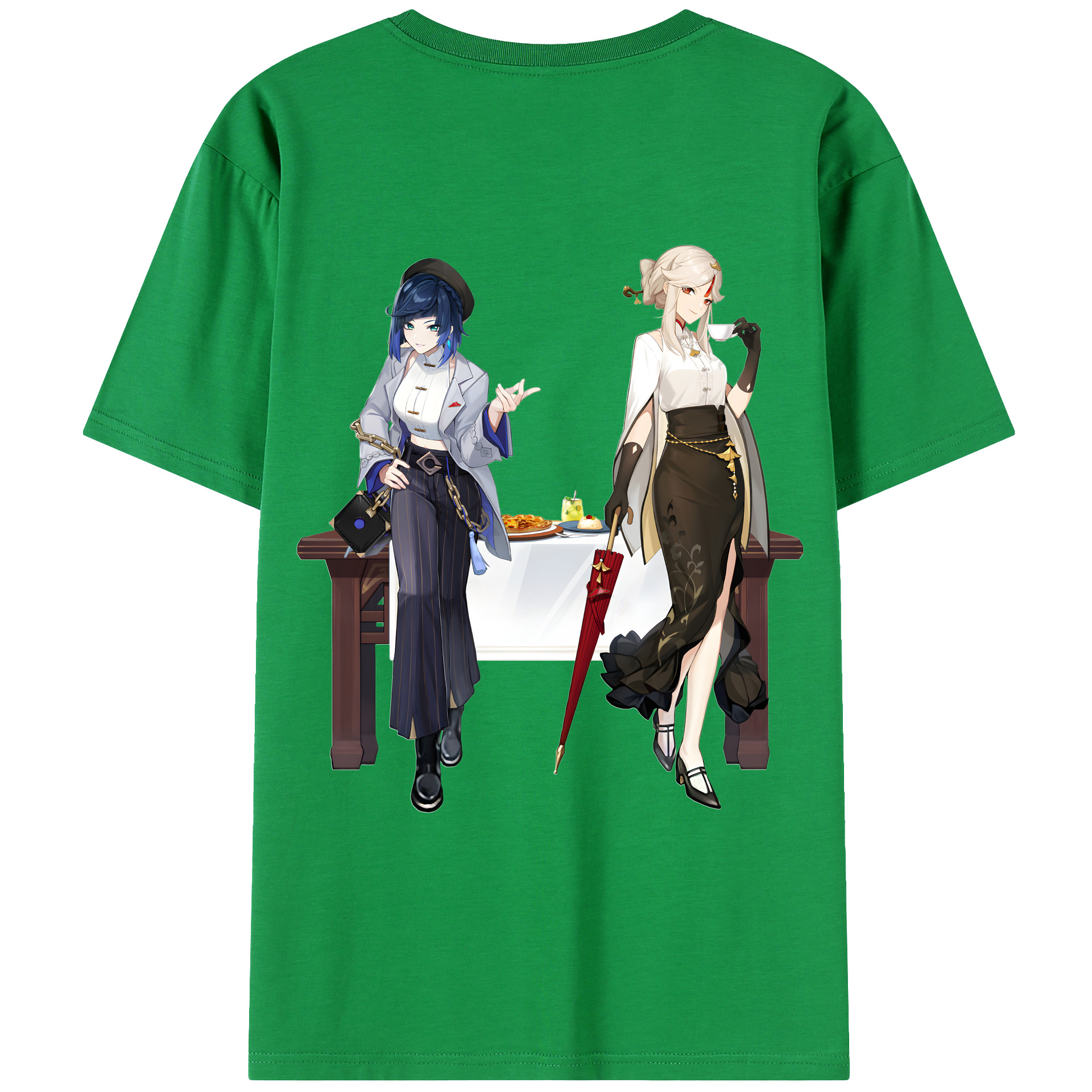 げんし神 夜兰 やらん genshin Yaran 綿100％ メンズ半袖Tシャツ（バックプリント） 通気性