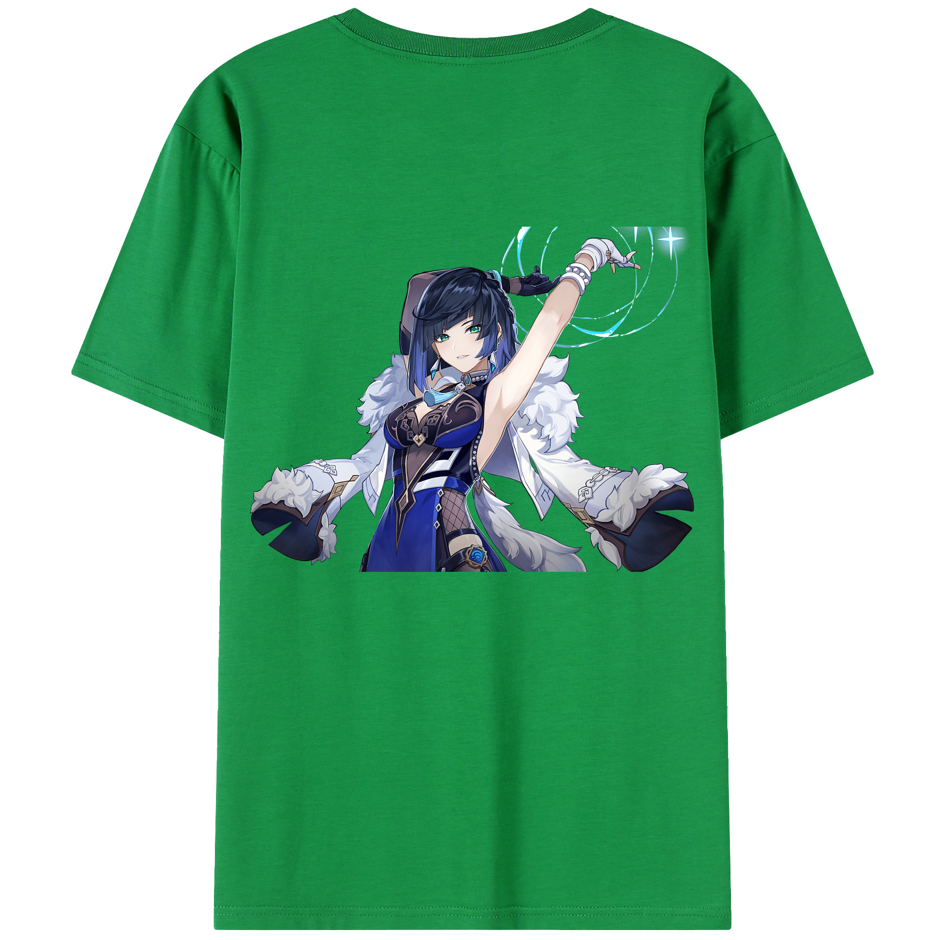 げんし神 夜兰 やらん genshin Yaran 綿100％ メンズ半袖Tシャツ（バックプリント） 通気性