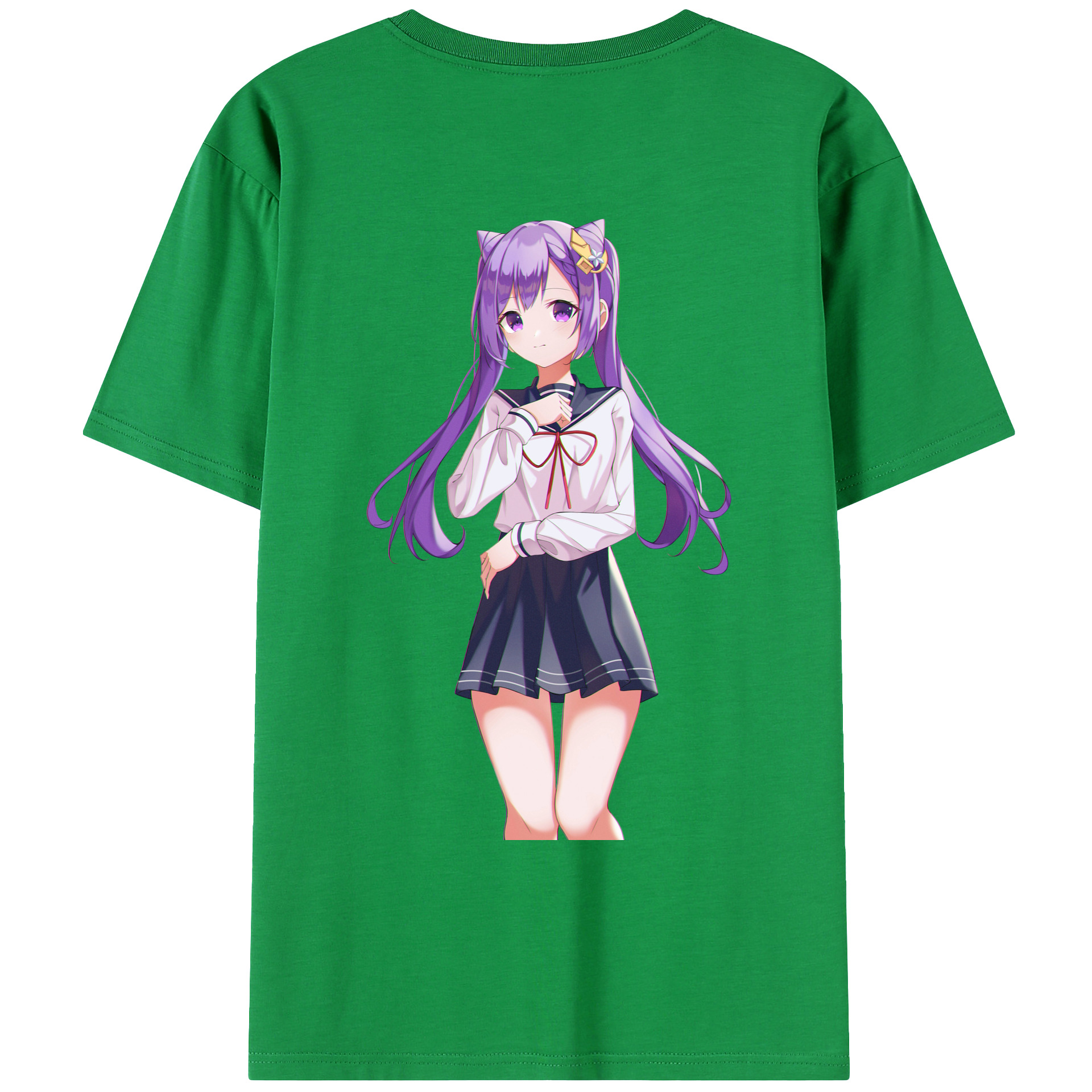 げんし神 刻晴 こくせい genshin Kokusei 綿100％ メンズ半袖Tシャツ（バックプリント） 通気性