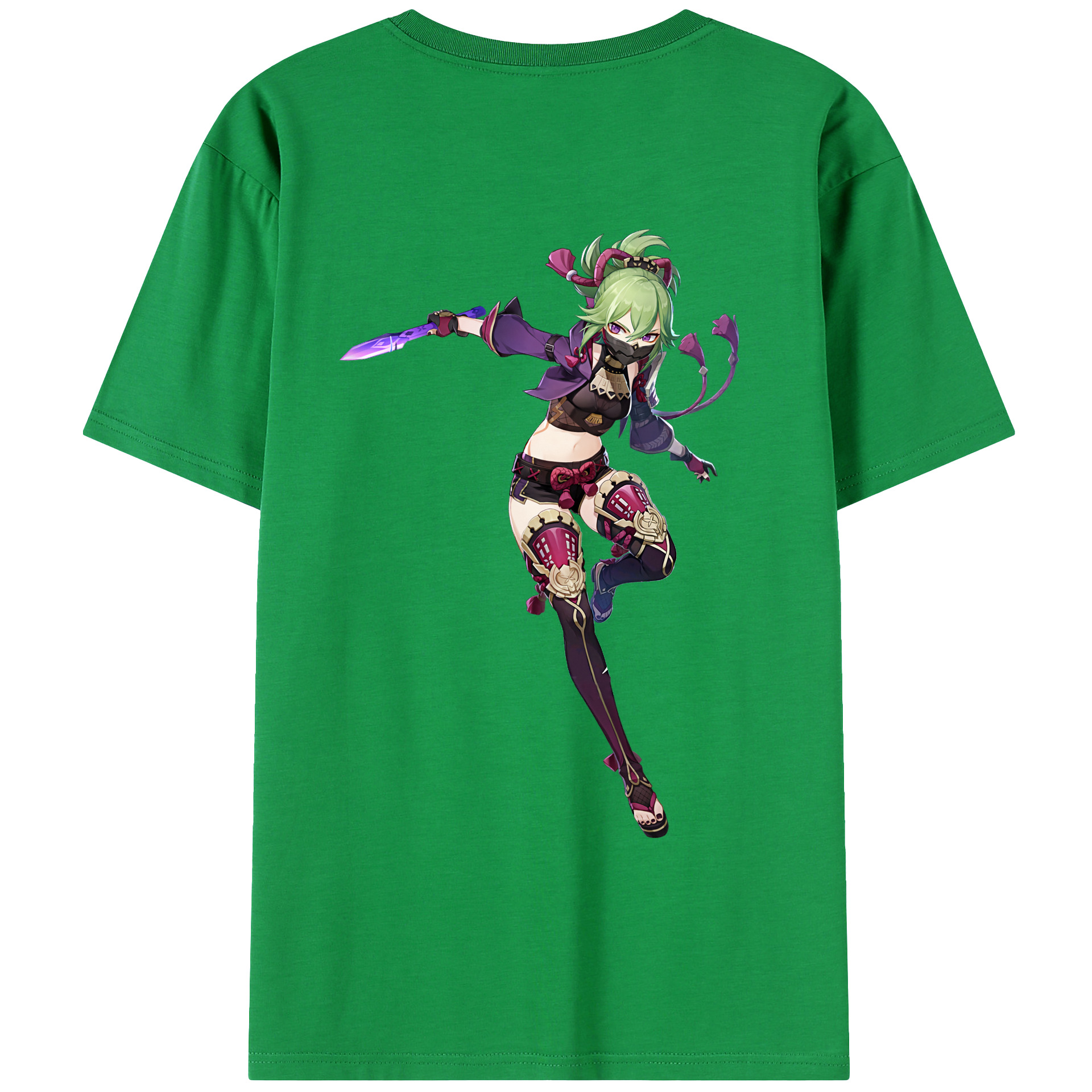 げんし神  久岐忍 くき しのぶ genshin Kuki Shinobu 綿100％ メンズ半袖Tシャツ（バックプリント） 通気性