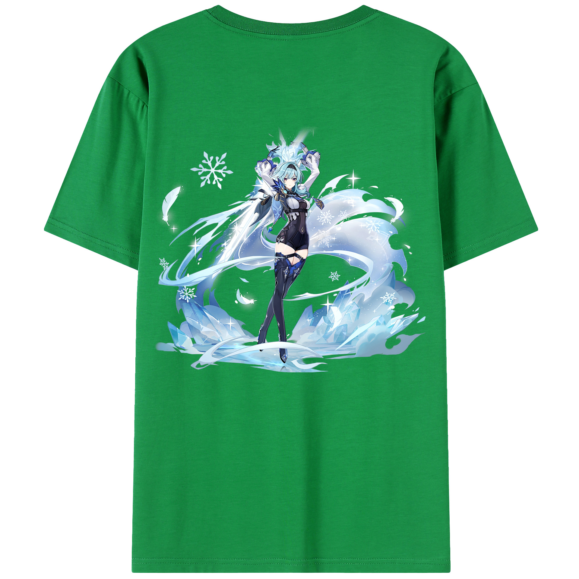 げんし神 优菈 ゆうら genshin Yūra 綿100％ メンズ半袖Tシャツ（バックプリント） 通気性
