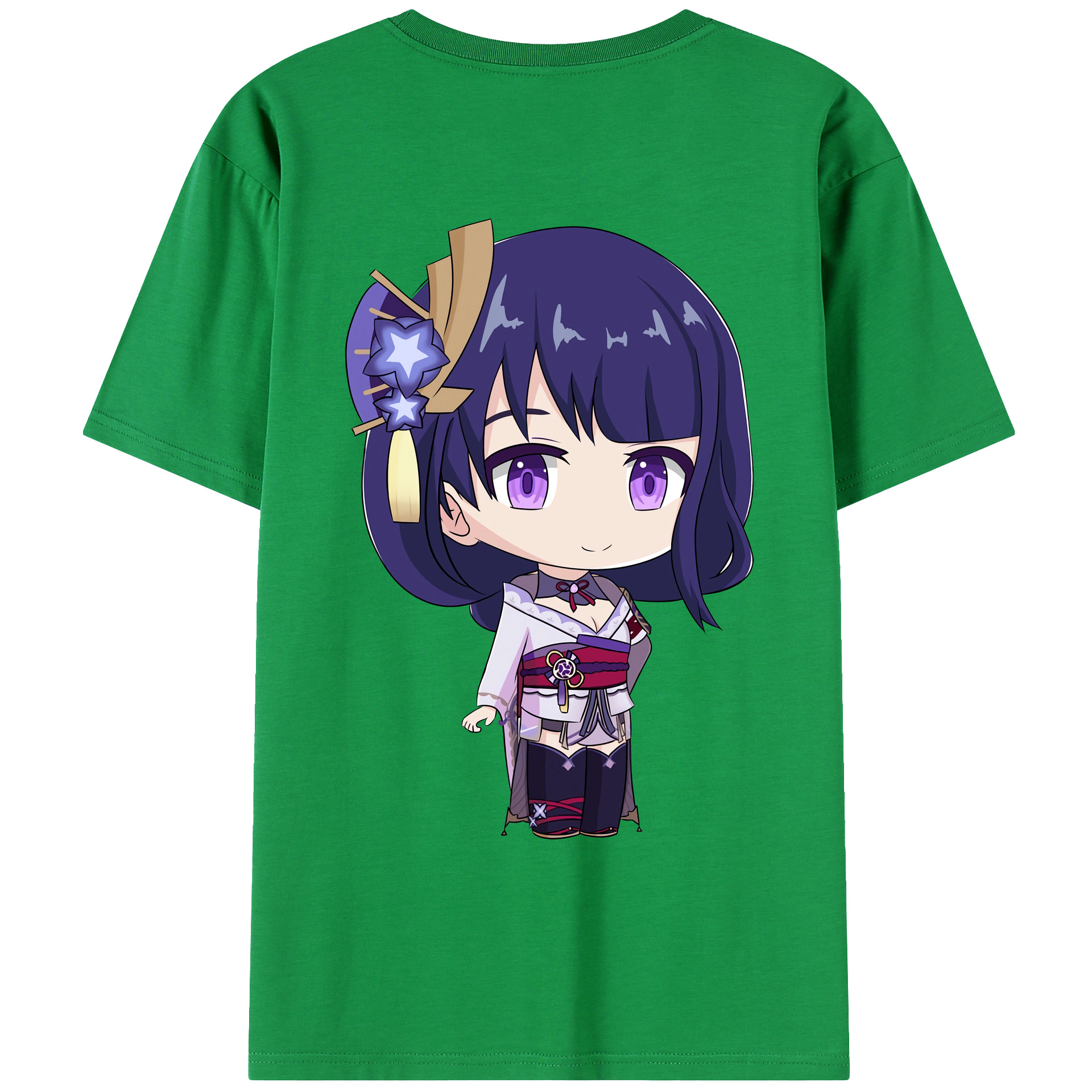 げんし神 雷電将軍 らいでんしょうぐん genshin Raiden Shogun 綿100％ メンズ半袖Tシャツ（バックプリント） 通気性