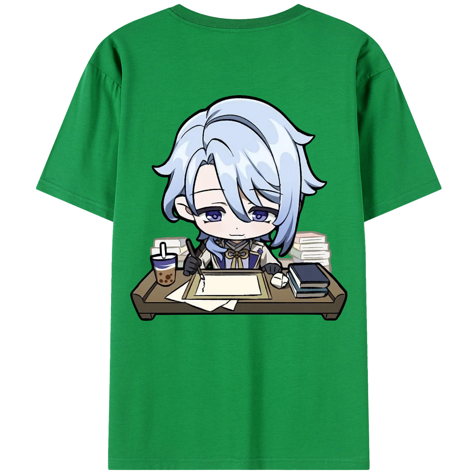 げんし神 神里綾人 かみさとあやと genshin Kamisato Ayato 綿100％ メンズ半袖Tシャツ（バックプリント） 通気性
