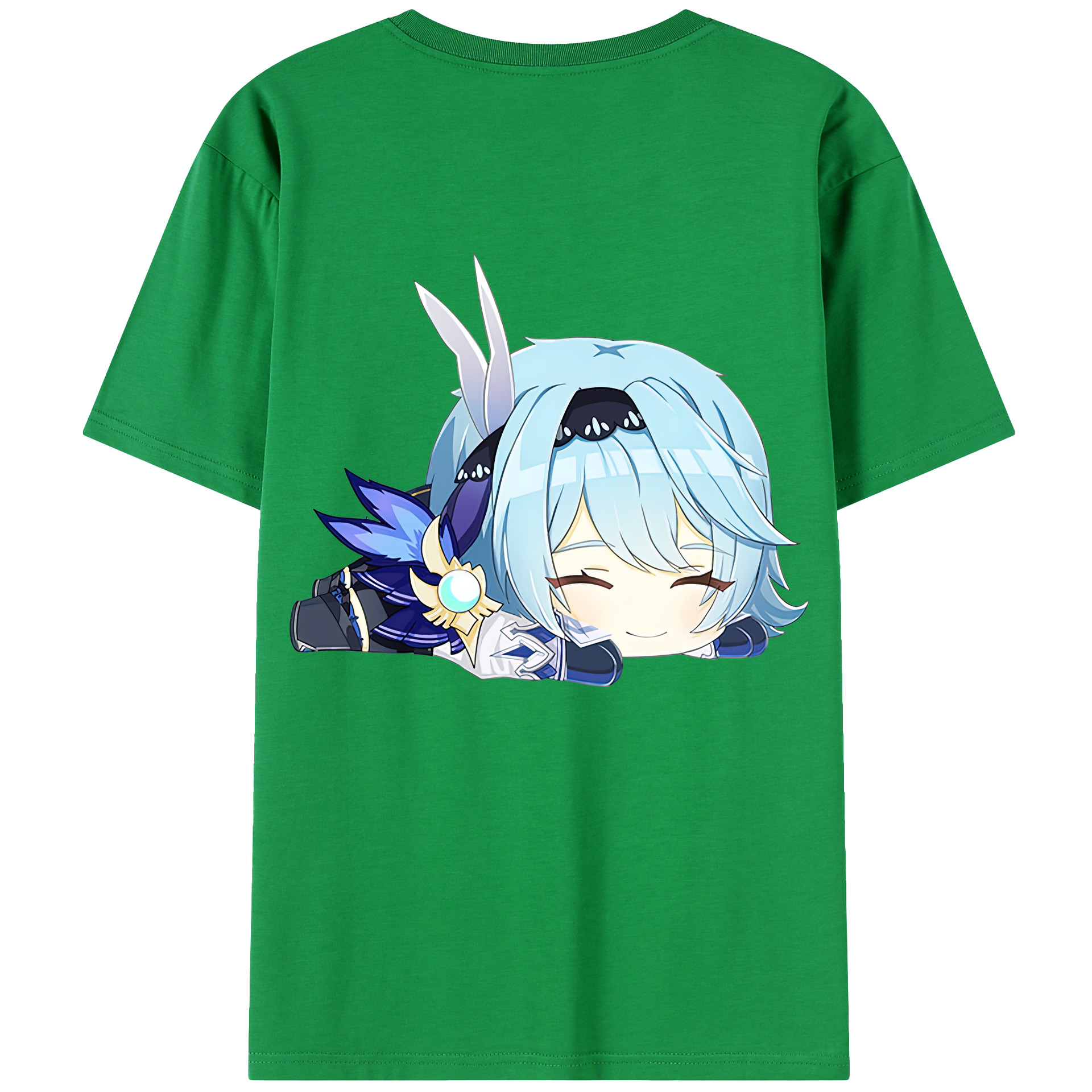 げんし神 优菈 ゆうら genshin Yūra 綿100％ メンズ半袖Tシャツ（バックプリント） 通気性