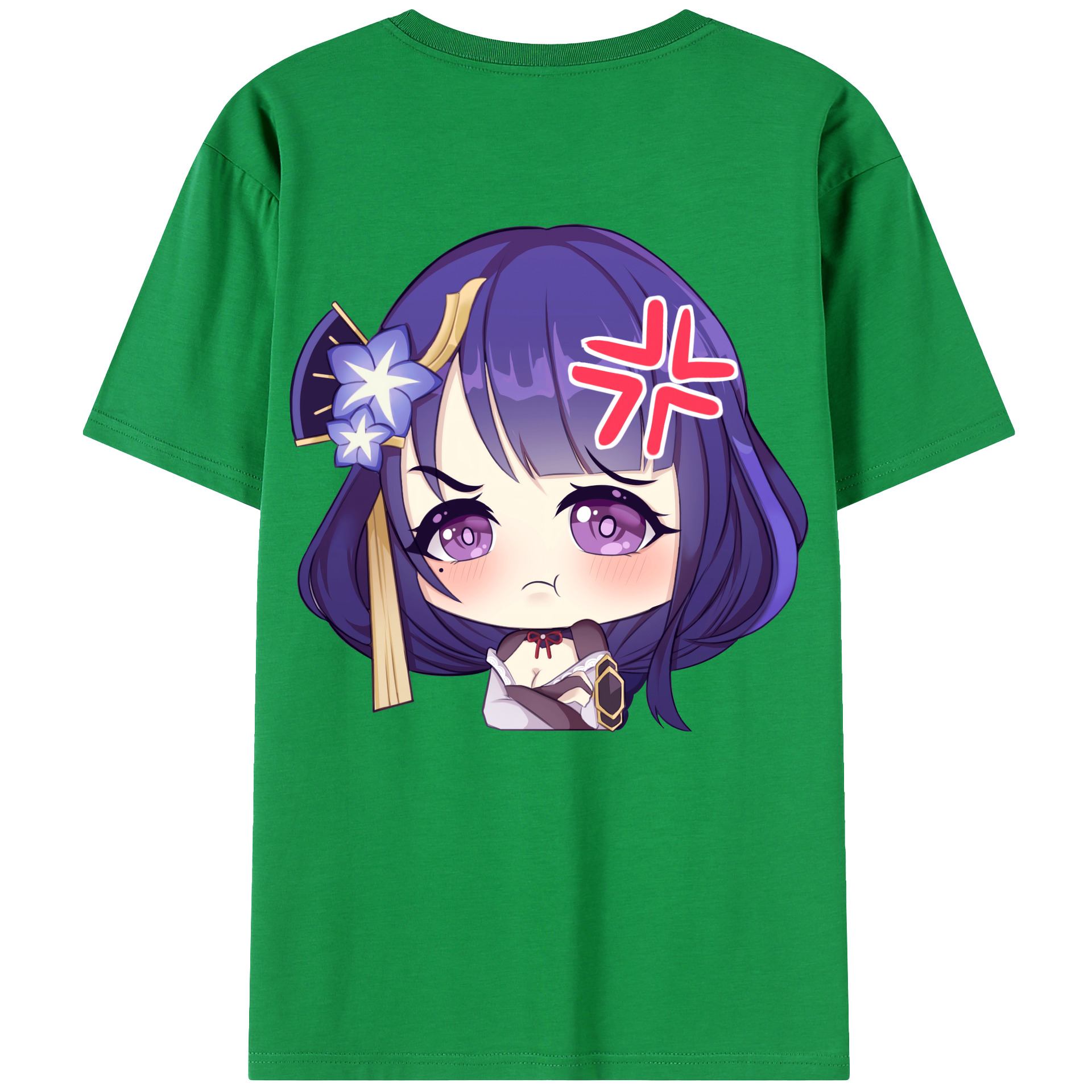 げんし神 雷電将軍 らいでんしょうぐん genshin Raiden Shogun 綿100％ メンズ半袖Tシャツ（バックプリント） 通気性