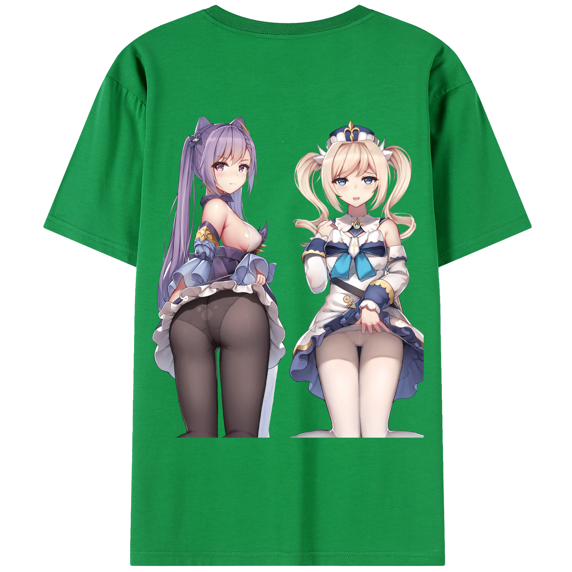 げんし神 刻晴 こくせい genshin Kokusei 綿100％ メンズ半袖Tシャツ（バックプリント） 通気性