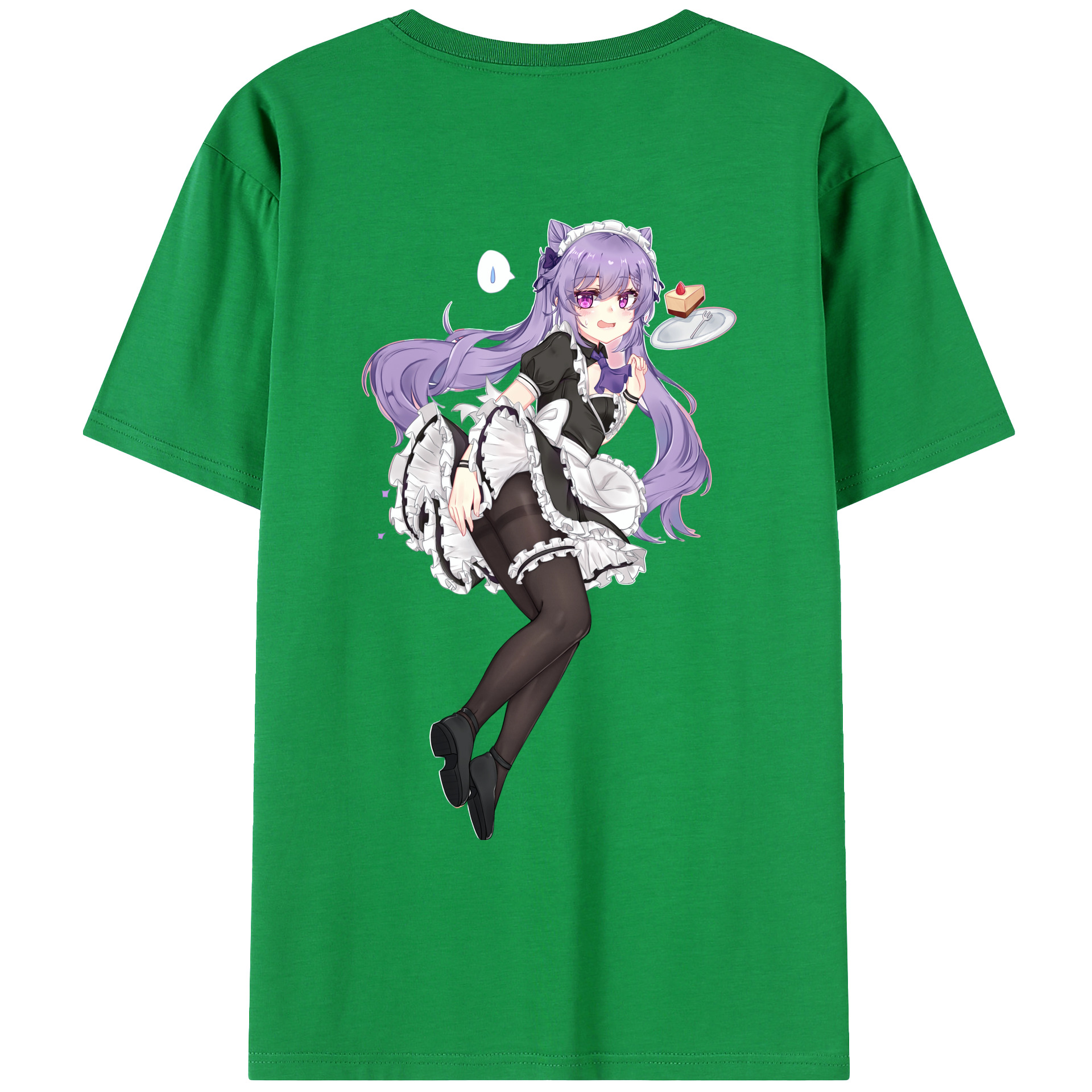 げんし神 刻晴 こくせい genshin Kokusei 綿100％ メンズ半袖Tシャツ（バックプリント） 通気性