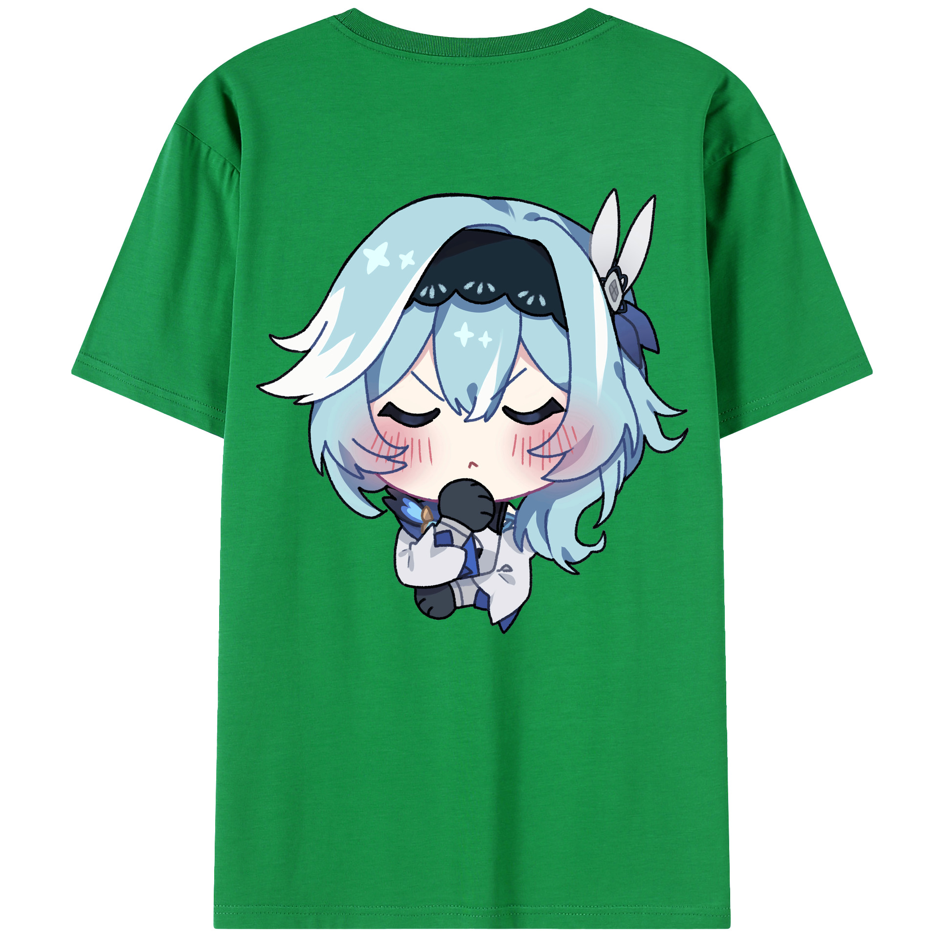 げんし神 优菈 ゆうら genshin Yūra 綿100％ メンズ半袖Tシャツ（バックプリント） 通気性