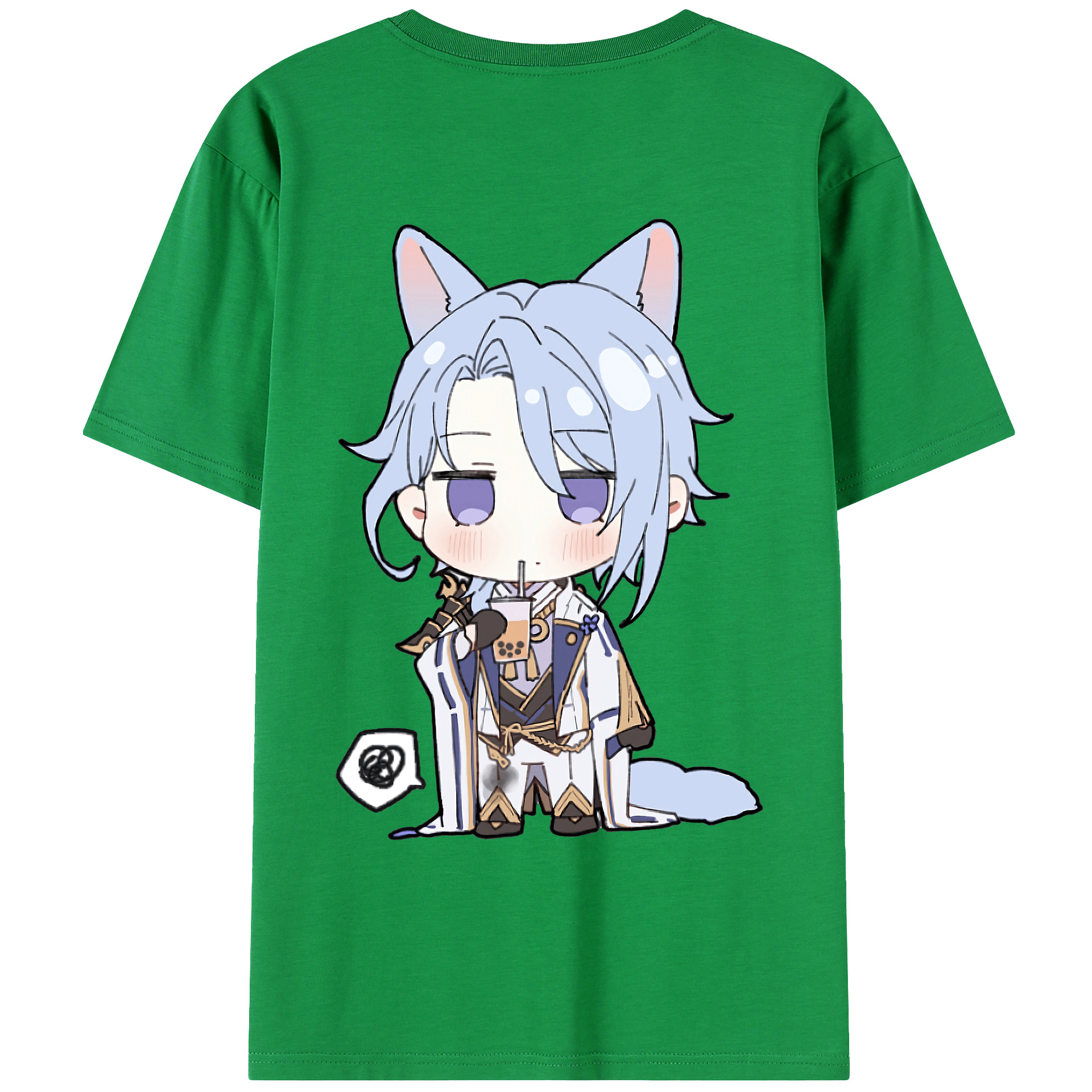 げんし神 神里綾人 かみさとあやと genshin Kamisato Ayato 綿100％ メンズ半袖Tシャツ（バックプリント） 通気性