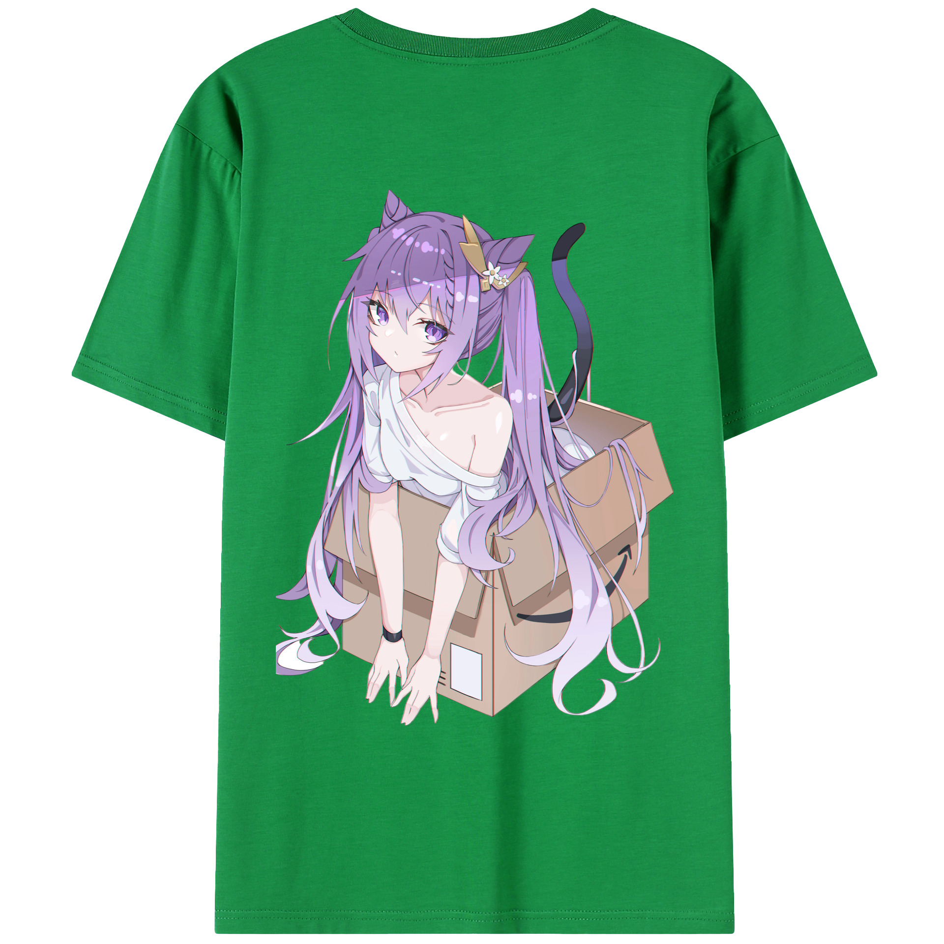げんし神 刻晴 こくせい genshin Kokusei 綿100％ メンズ半袖Tシャツ（バックプリント） 通気性
