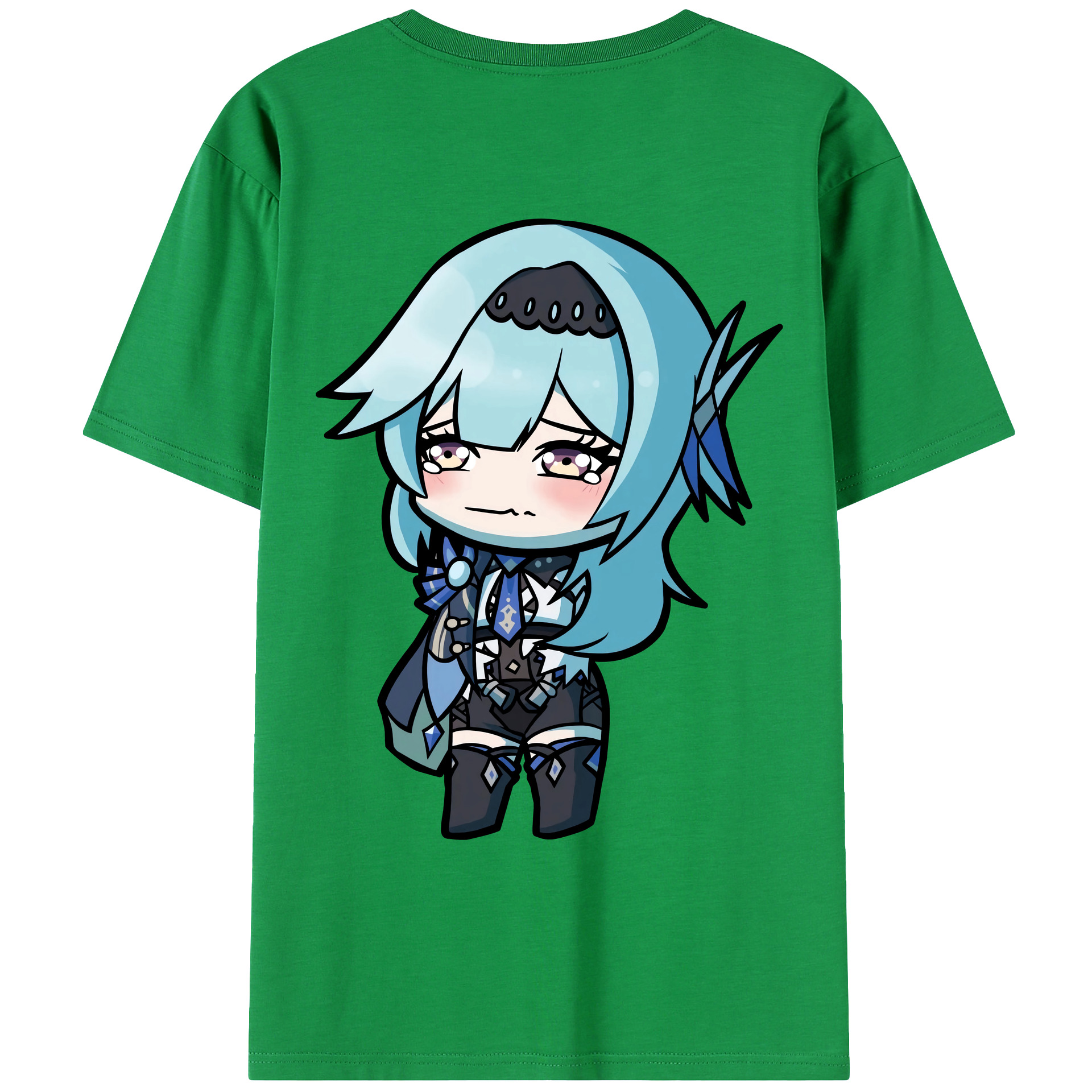 げんし神 优菈 ゆうら genshin Yūra 綿100％ メンズ半袖Tシャツ（バックプリント） 通気性