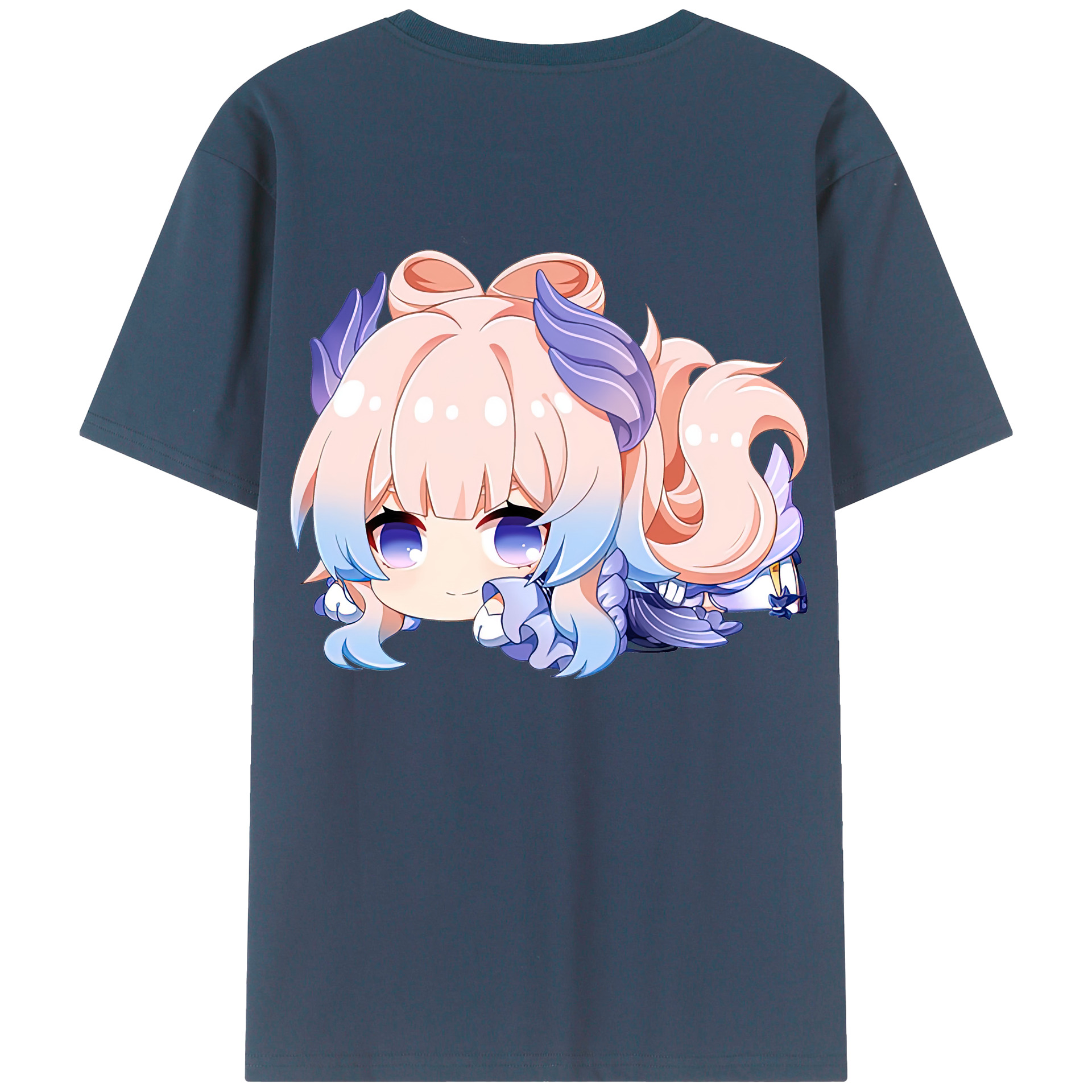 げんし神 珊瑚宮心海 サンゴノミヤ・ココミ genshin Sangonomiya Kokomi 綿100％ メンズ半袖Tシャツ（バックプリント） 通気性