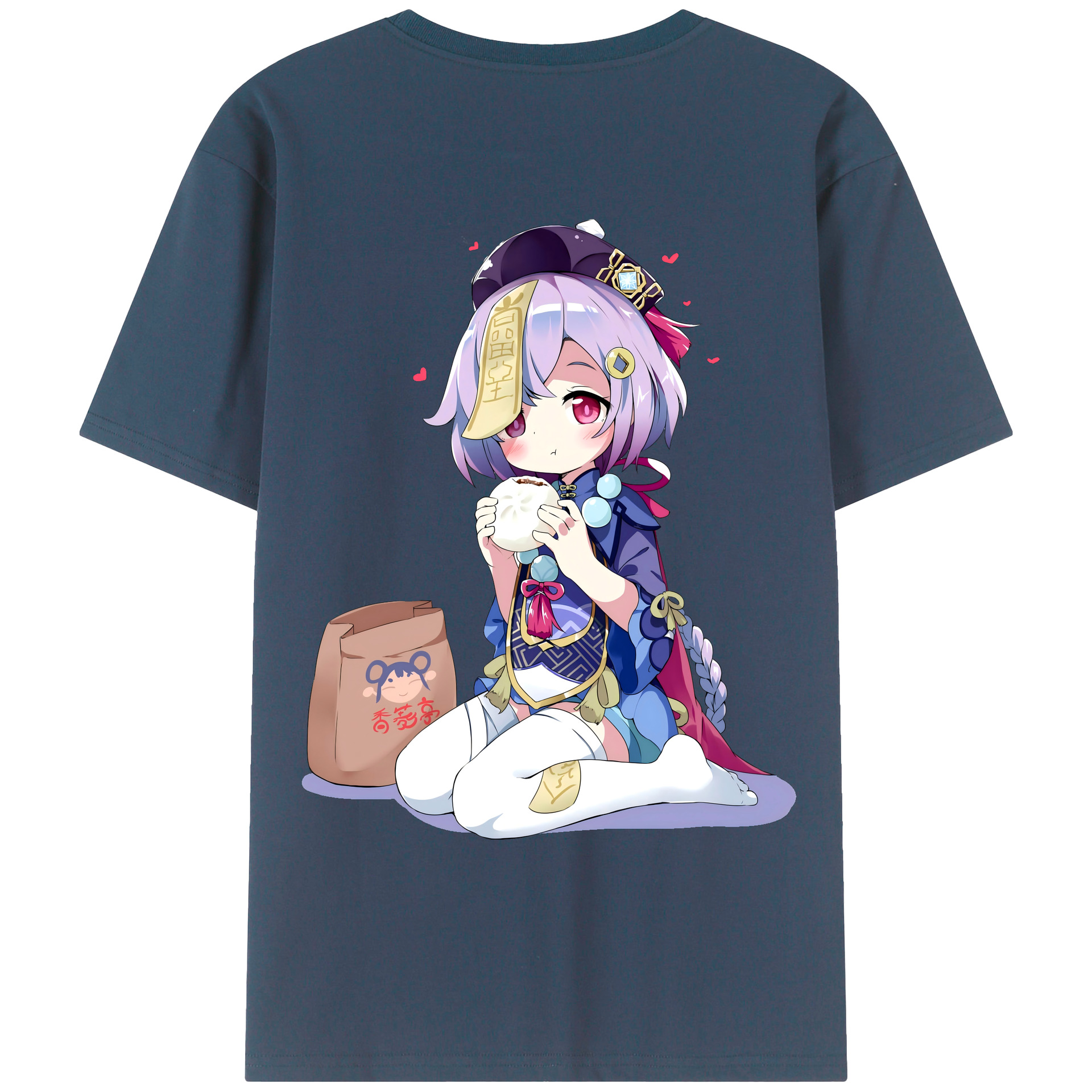 げんし神 七七 なな  genshin Nana 綿100％ メンズ半袖Tシャツ（バックプリント） 通気性