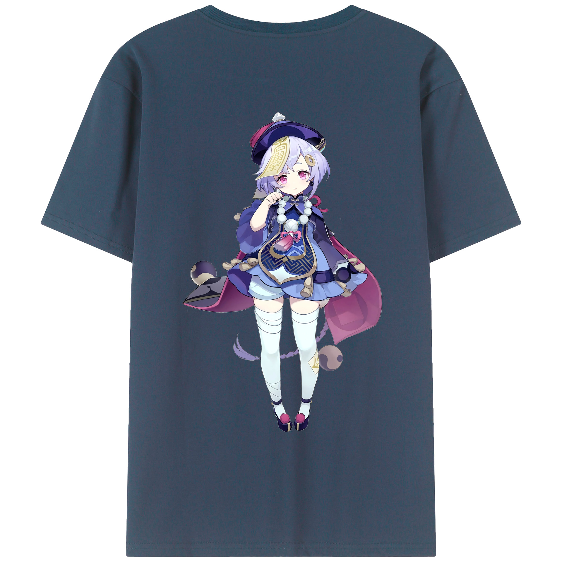げんし神 七七 なな  genshin Nana 綿100％ メンズ半袖Tシャツ（バックプリント） 通気性