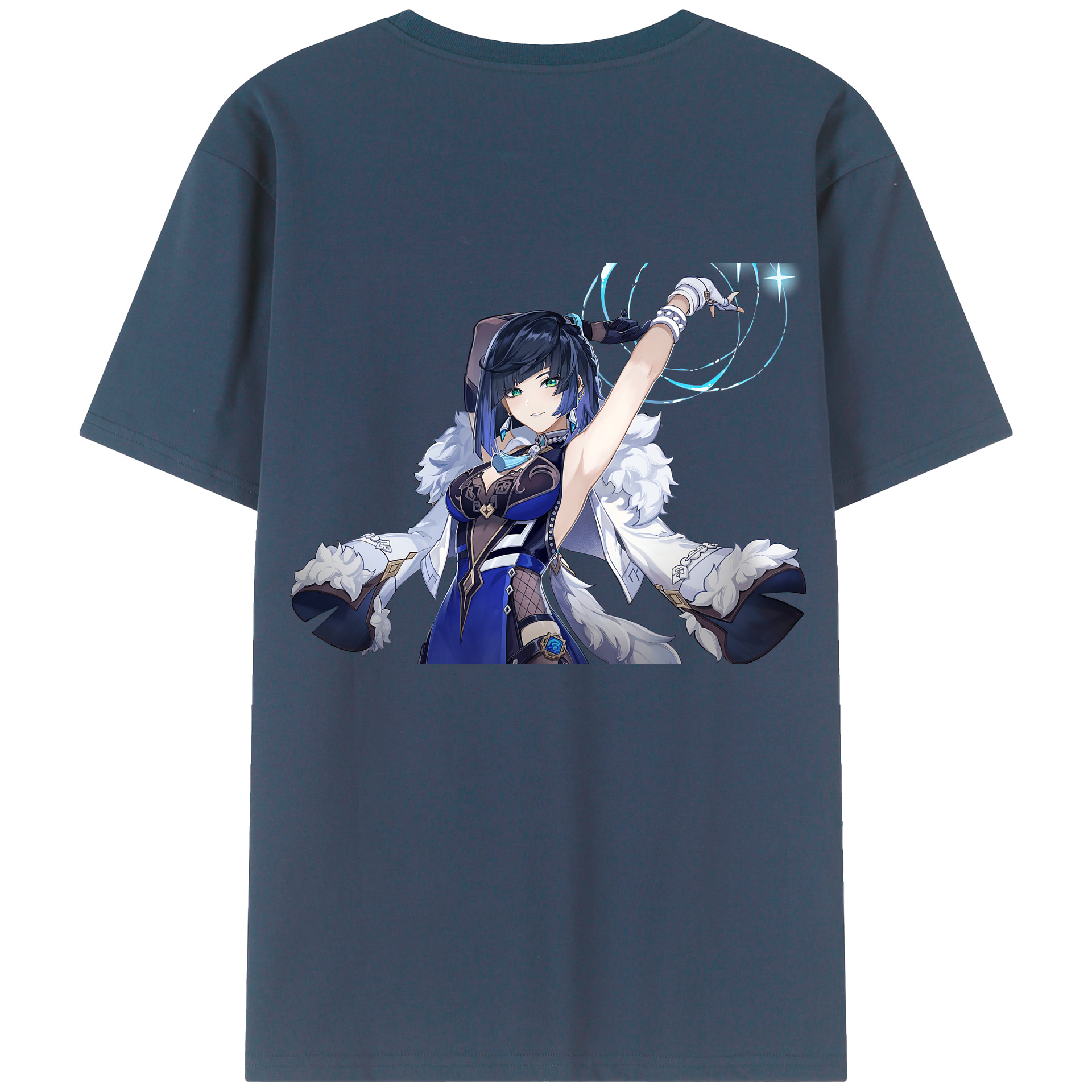 げんし神 夜兰 やらん genshin Yaran 綿100％ メンズ半袖Tシャツ（バックプリント） 通気性