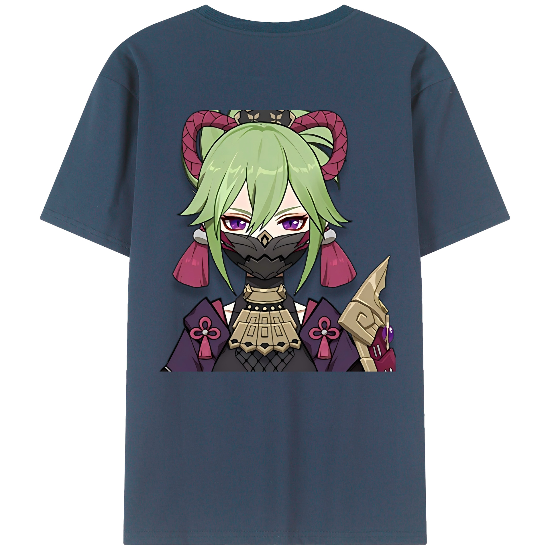 げんし神  久岐忍 くき しのぶ genshin Kuki Shinobu 綿100％ メンズ半袖Tシャツ（バックプリント） 通気性