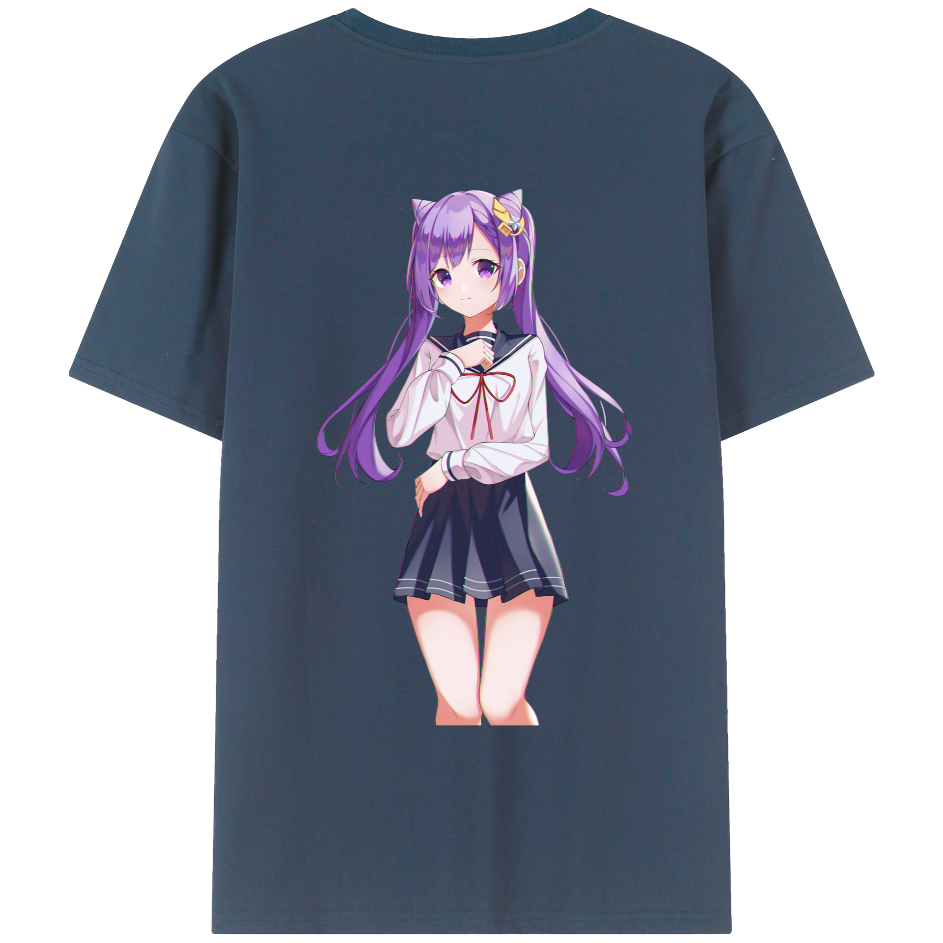 げんし神 刻晴 こくせい genshin Kokusei 綿100％ メンズ半袖Tシャツ（バックプリント） 通気性