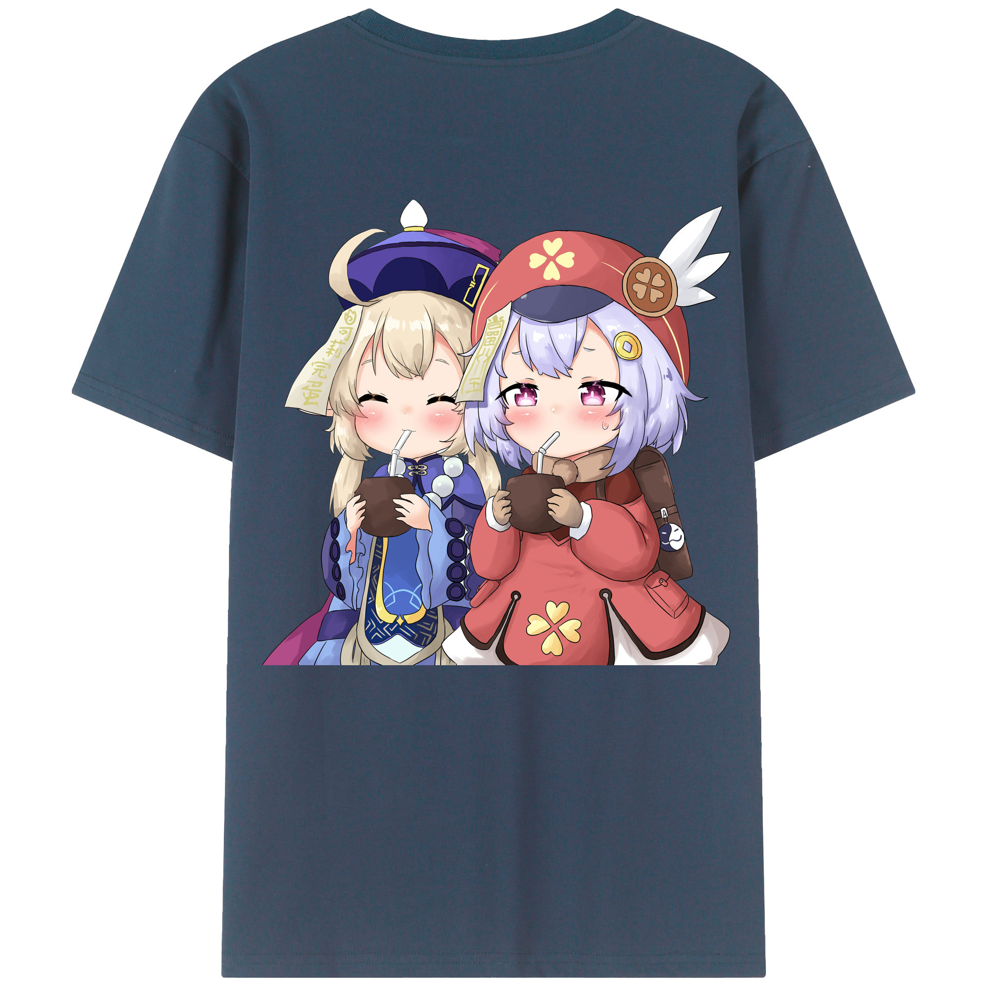 げんし神 七七 なな  genshin Nana 綿100％ メンズ半袖Tシャツ（バックプリント） 通気性