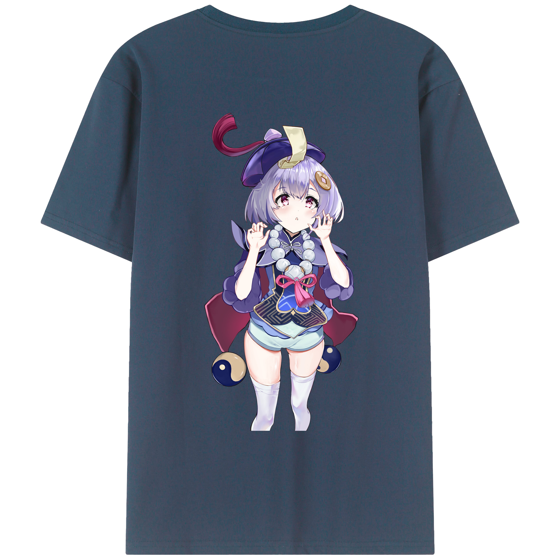 げんし神 七七 なな  genshin Nana 綿100％ メンズ半袖Tシャツ（バックプリント） 通気性