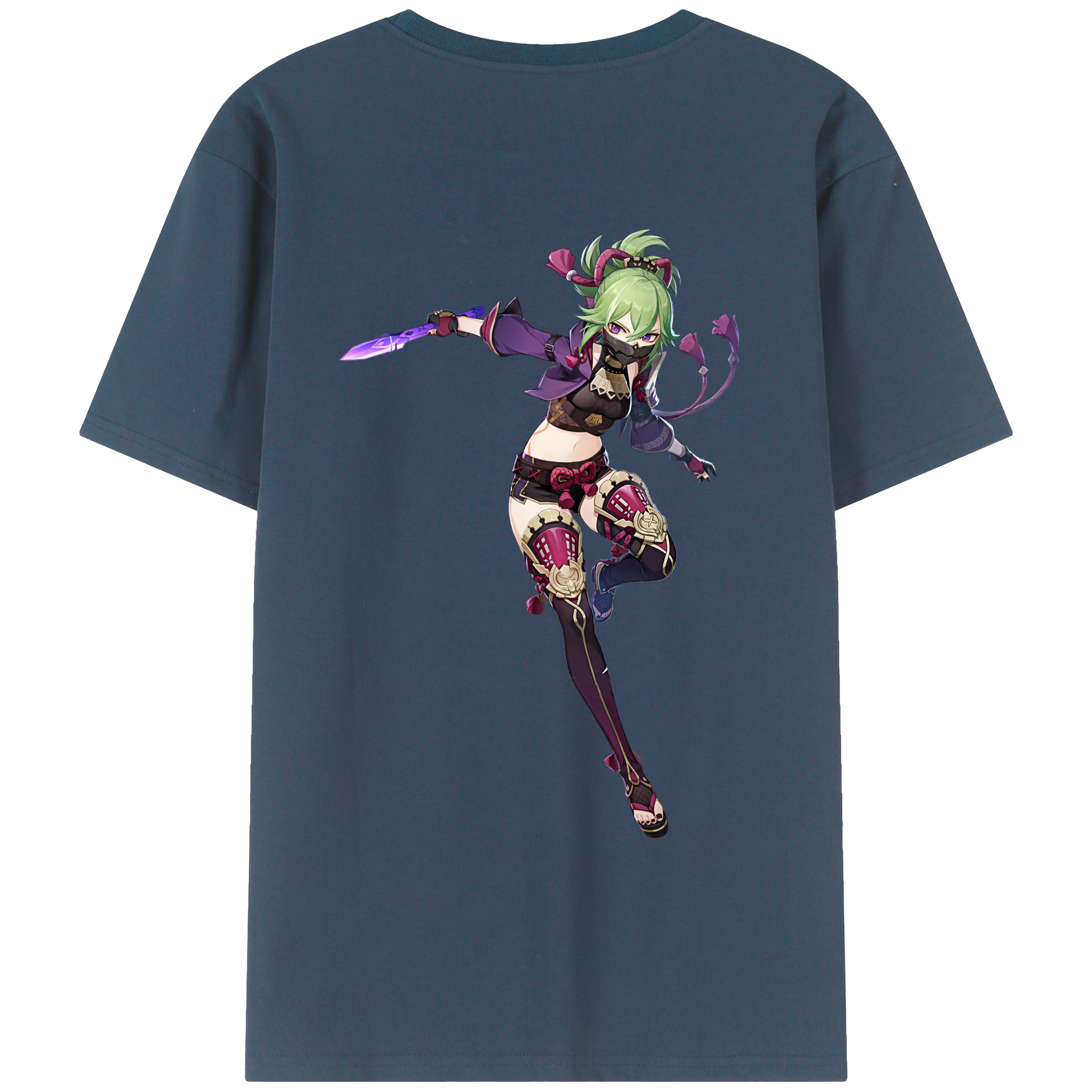 げんし神  久岐忍 くき しのぶ genshin Kuki Shinobu 綿100％ メンズ半袖Tシャツ（バックプリント） 通気性