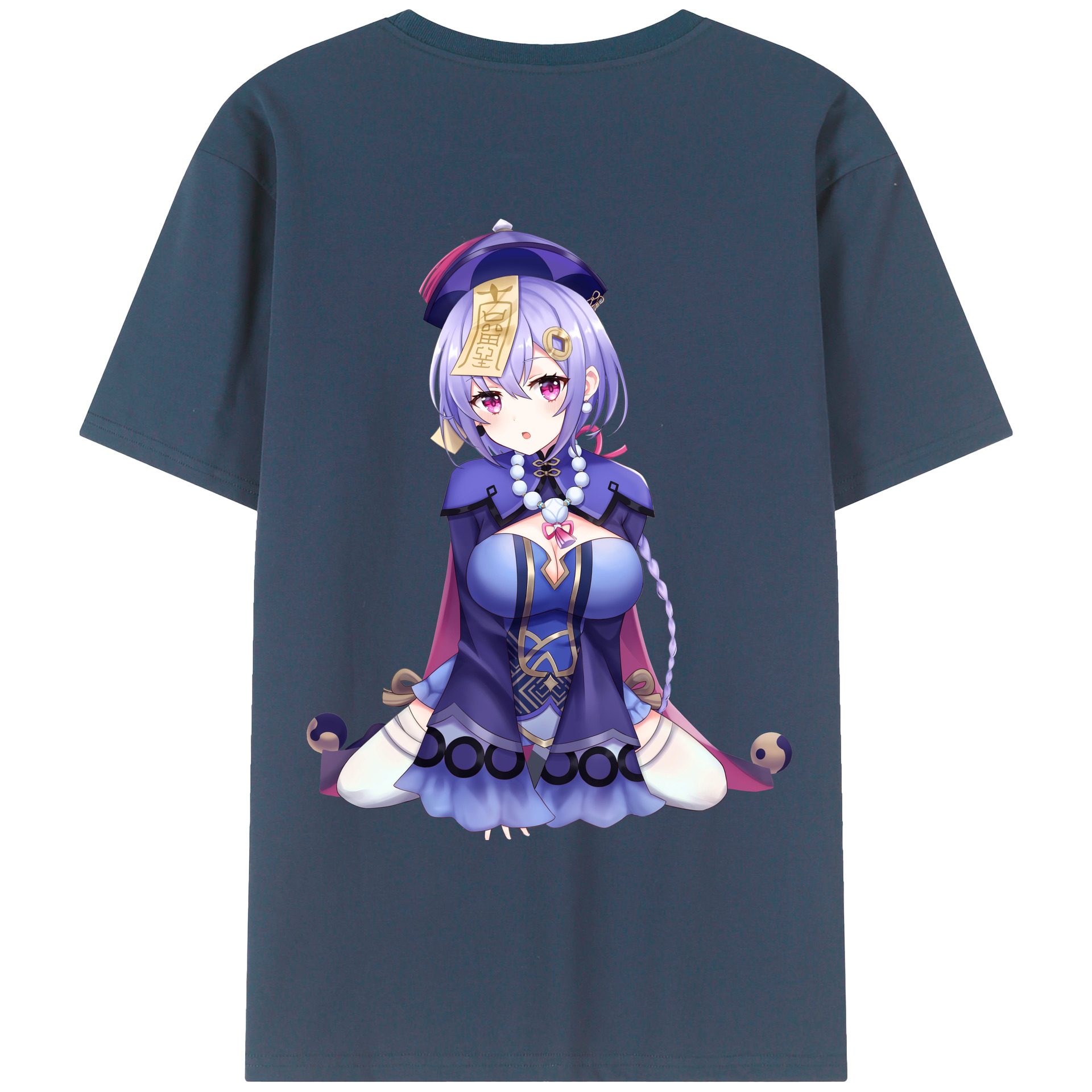 げんし神 七七 なな  genshin Nana 綿100％ メンズ半袖Tシャツ（バックプリント） 通気性