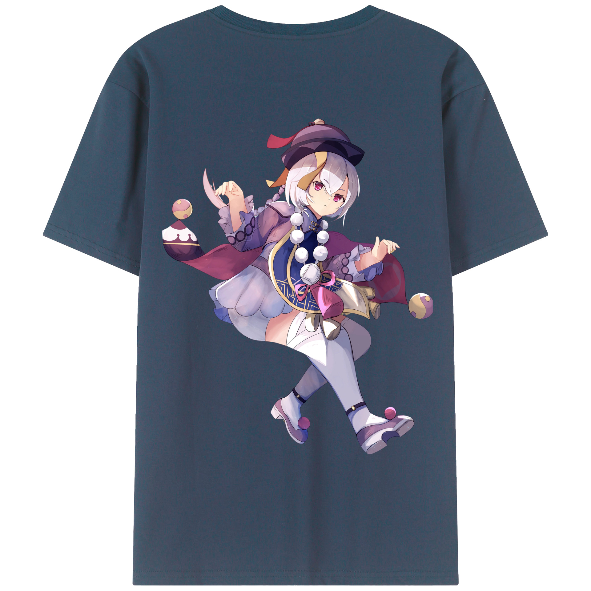 げんし神 七七 なな  genshin Nana 綿100％ メンズ半袖Tシャツ（バックプリント） 通気性