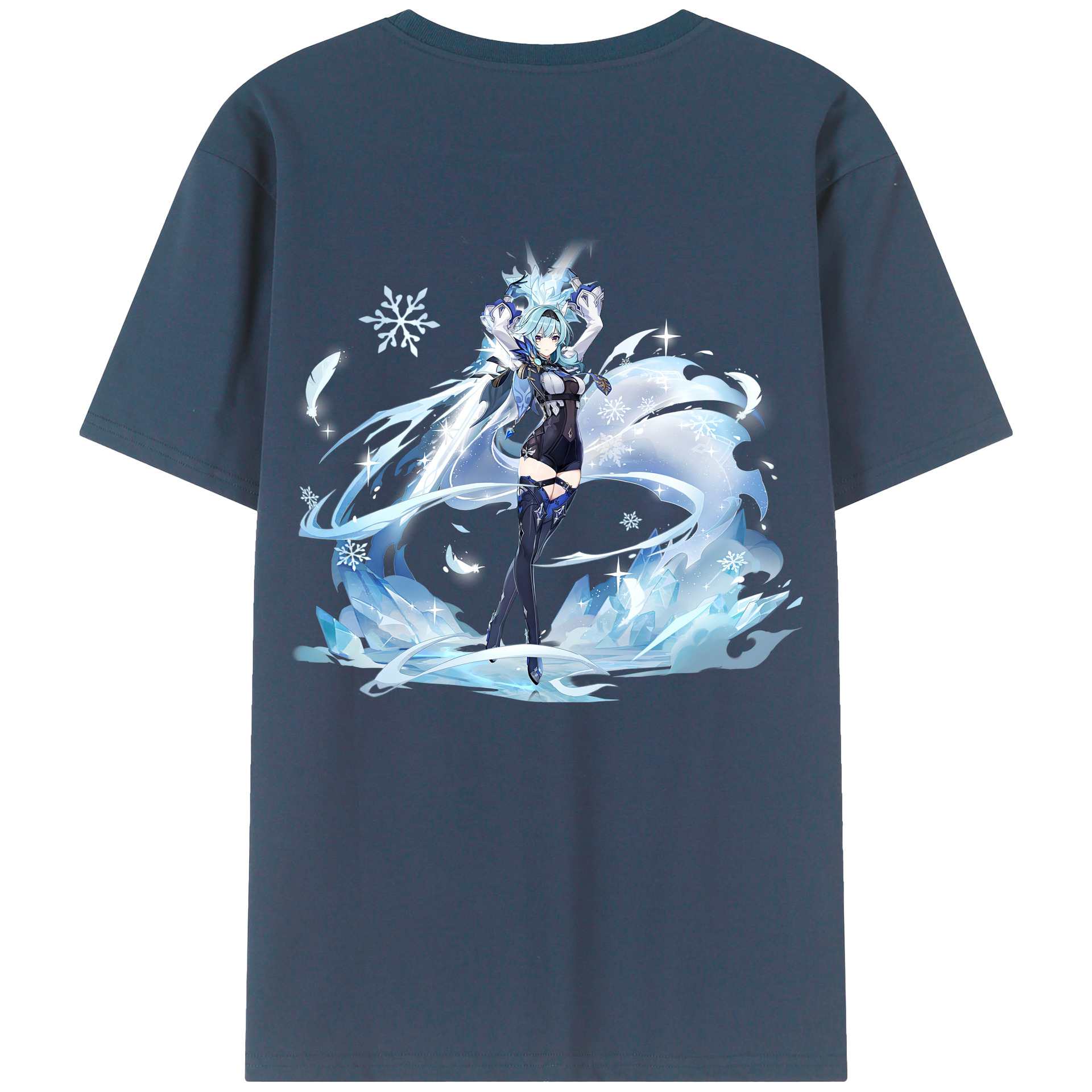げんし神 优菈 ゆうら genshin Yūra 綿100％ メンズ半袖Tシャツ（バックプリント） 通気性