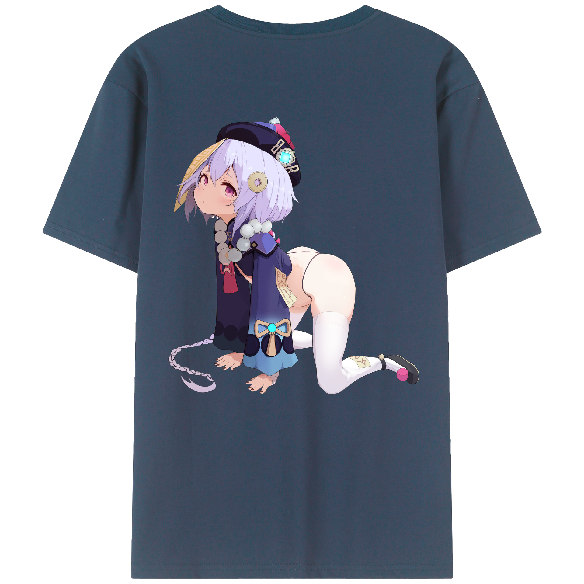 げんし神 七七 なな  genshin Nana 綿100％ メンズ半袖Tシャツ（バックプリント） 通気性