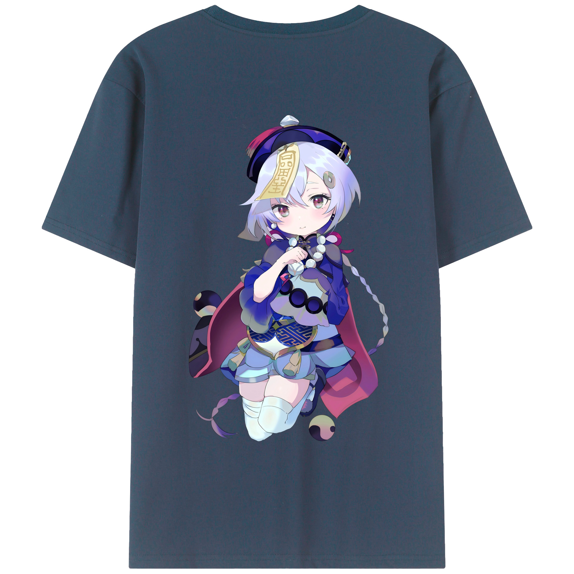げんし神 七七 なな  genshin Nana 綿100％ メンズ半袖Tシャツ（バックプリント） 通気性