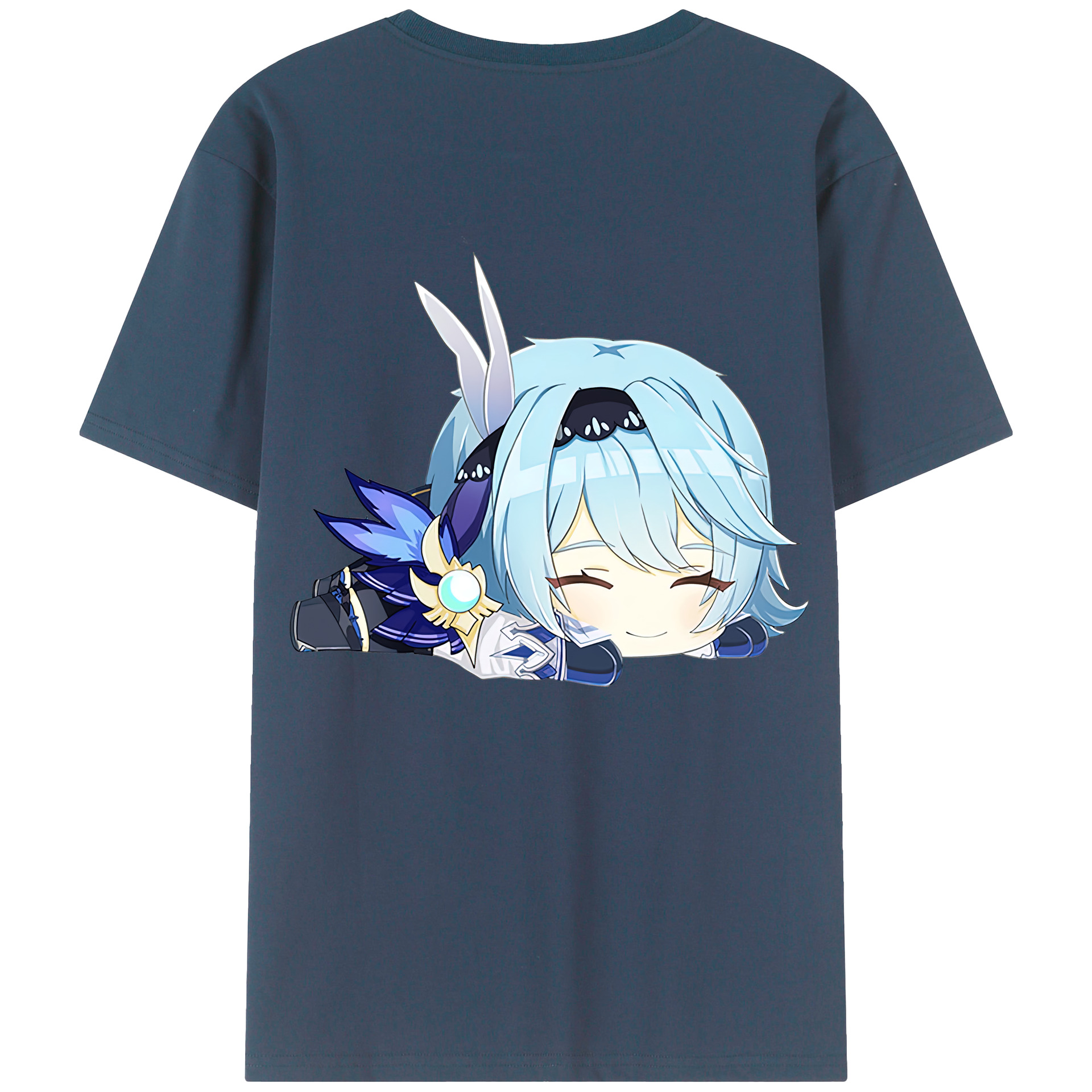 げんし神 优菈 ゆうら genshin Yūra 綿100％ メンズ半袖Tシャツ（バックプリント） 通気性