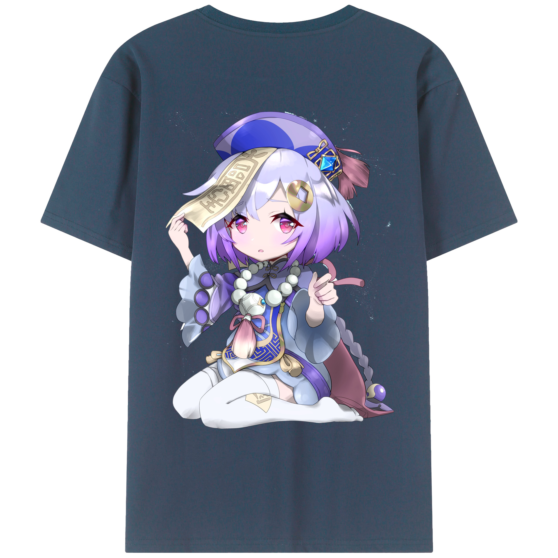 げんし神 七七 なな  genshin Nana 綿100％ メンズ半袖Tシャツ（バックプリント） 通気性