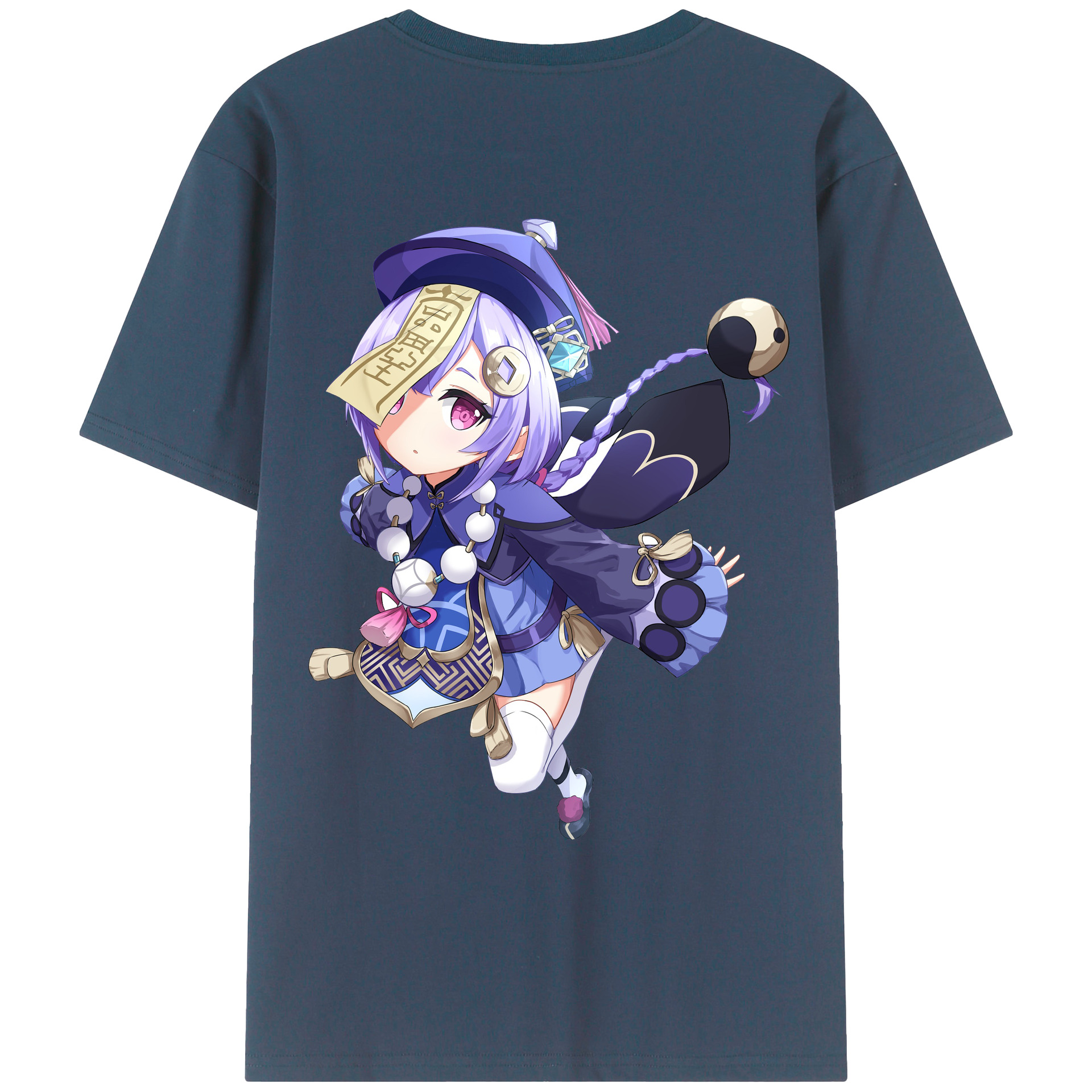 げんし神 七七 なな  genshin Nana 綿100％ メンズ半袖Tシャツ（バックプリント） 通気性