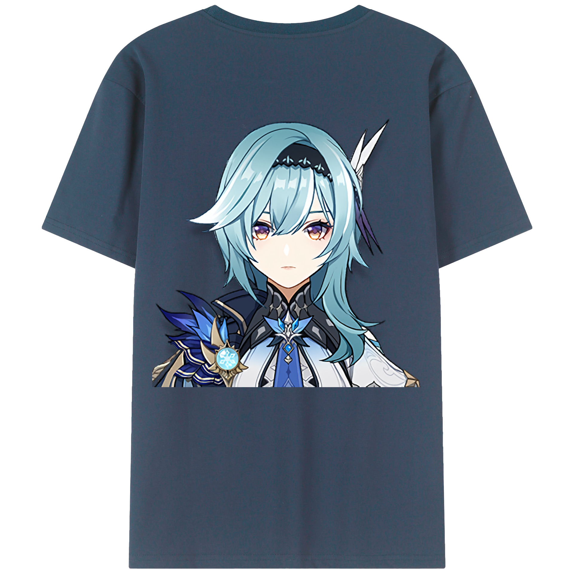 げんし神 优菈 ゆうら genshin Yūra 綿100％ メンズ半袖Tシャツ（バックプリント） 通気性