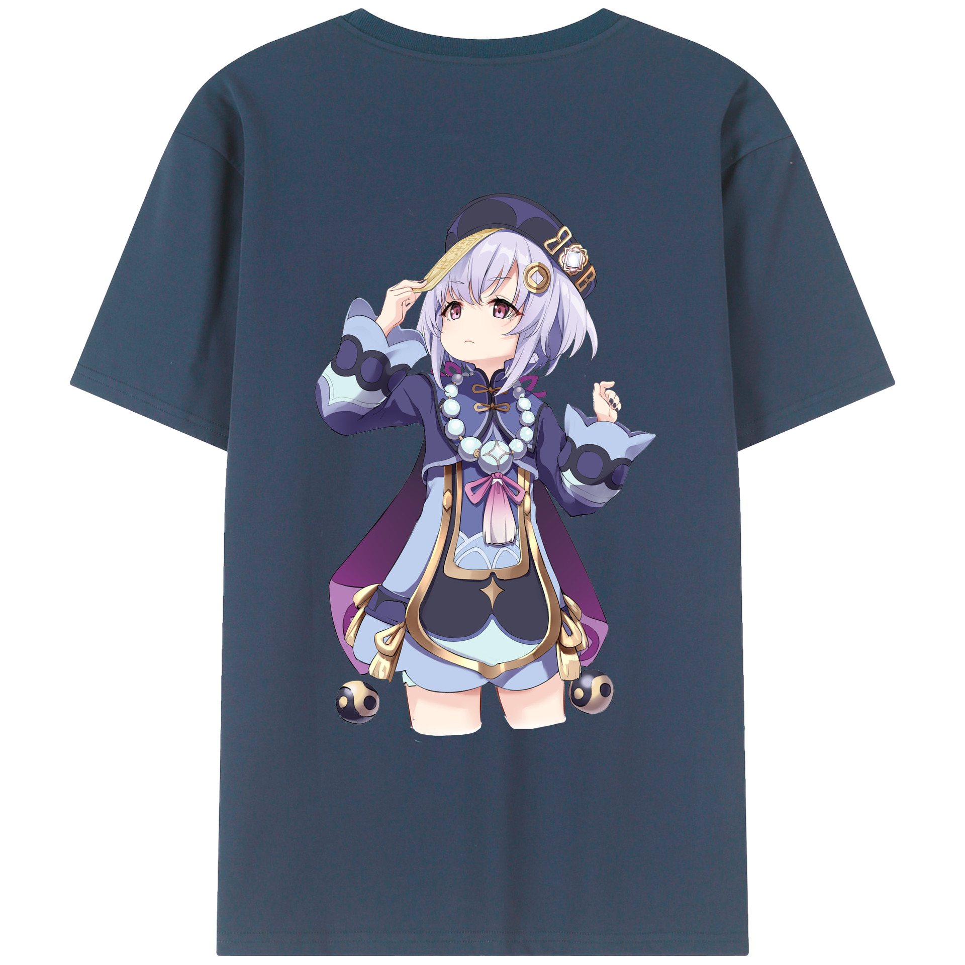 げんし神 七七 なな  genshin Nana 綿100％ メンズ半袖Tシャツ（バックプリント） 通気性