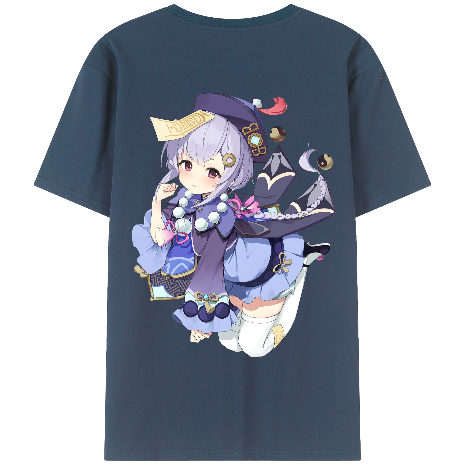 げんし神 七七 なな  genshin Nana 綿100％ メンズ半袖Tシャツ（バックプリント） 通気性